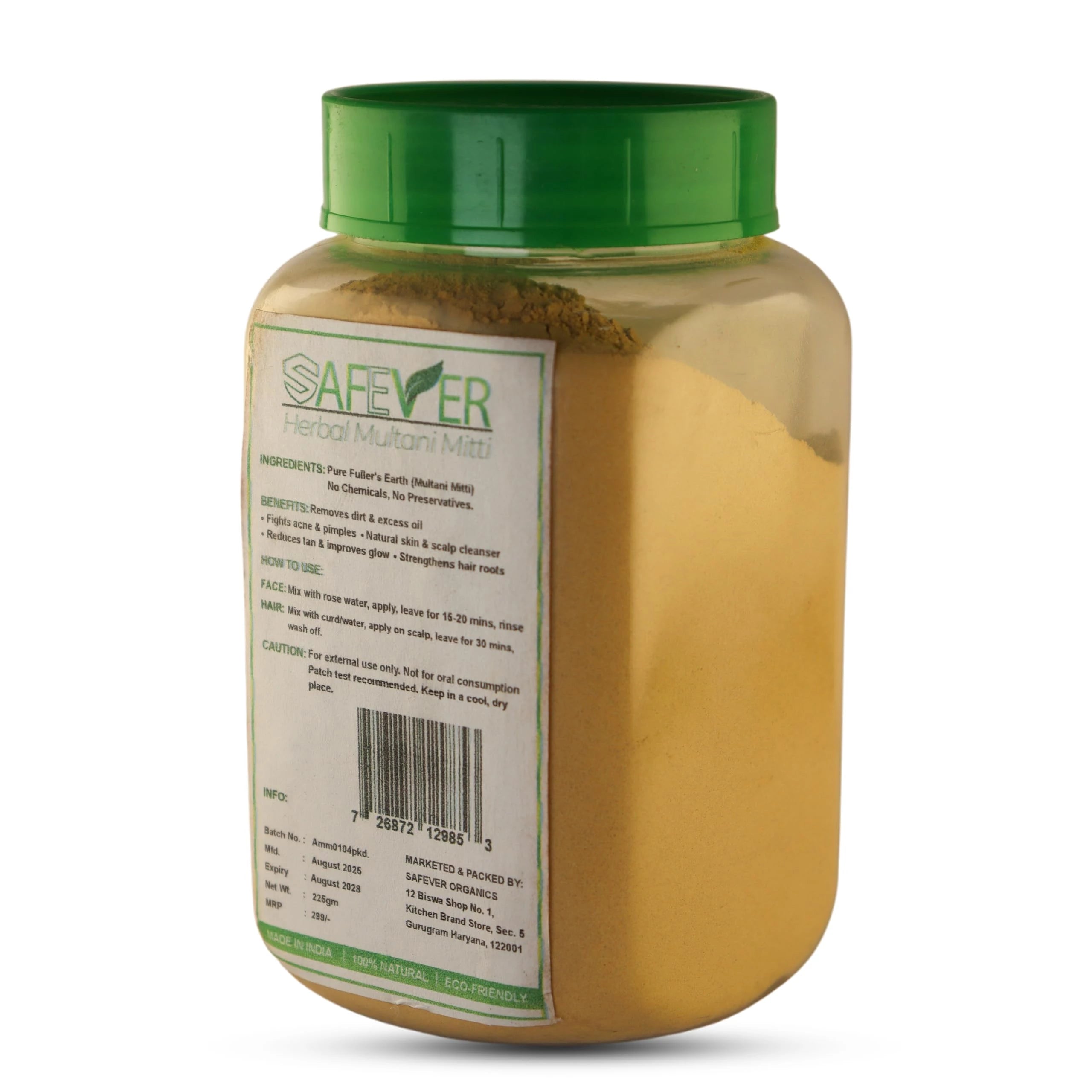 Safever Multani Mitti: Pure & Natural Clay Face pack