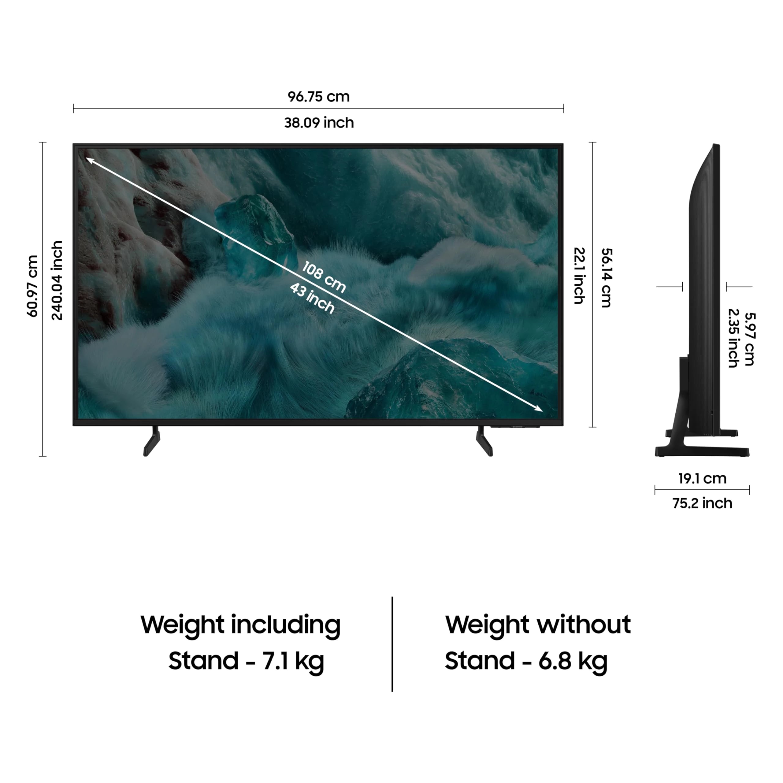 Samsung 108 cm (43 inches) 4K Ultra HD QLED Smart TV QA43Q7FAAULXL (Black)