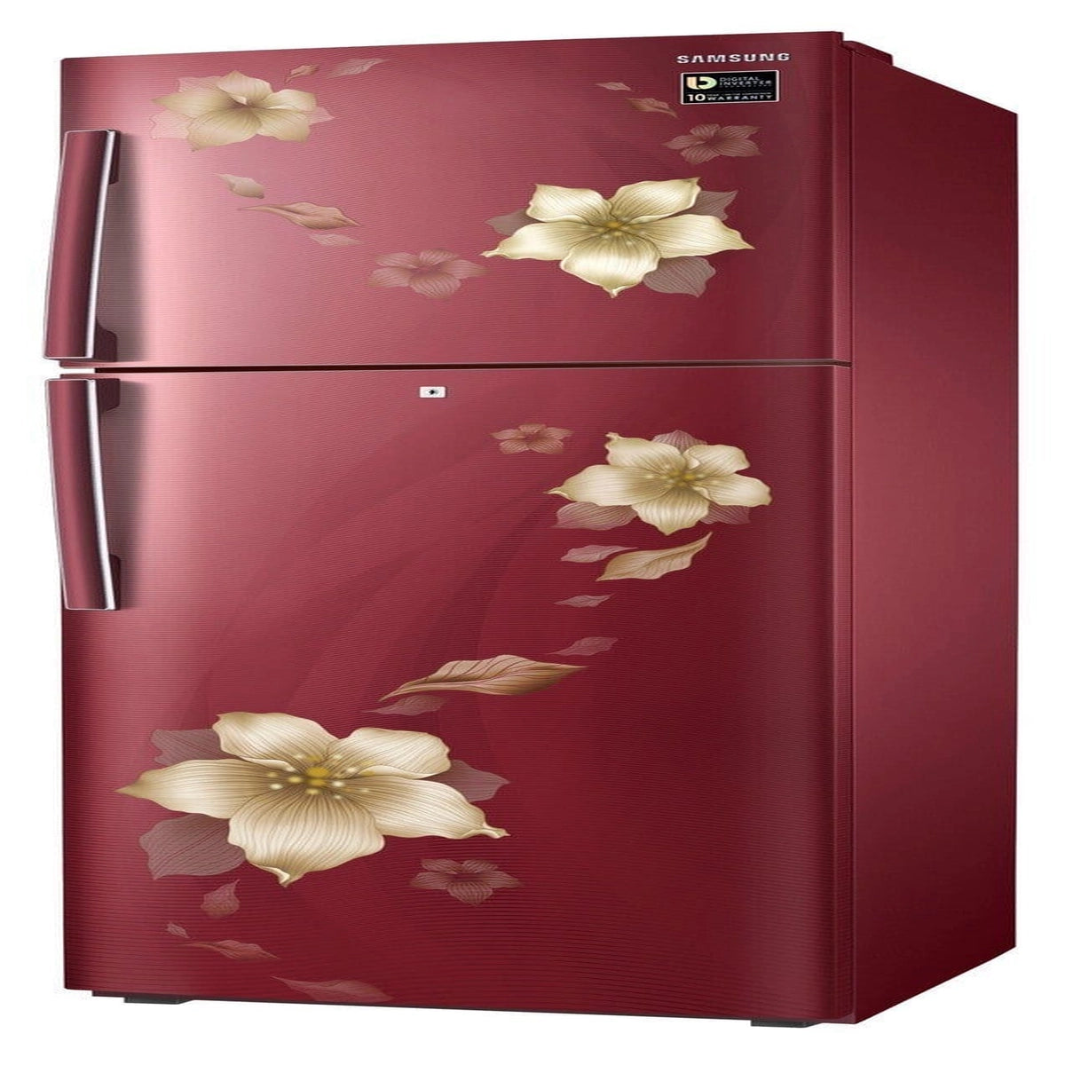 Samsung 253 L 2 Star Inverter Frost-Free Double-Door Refrigerator (RT28N3342R2/NL, Star Flower Red)