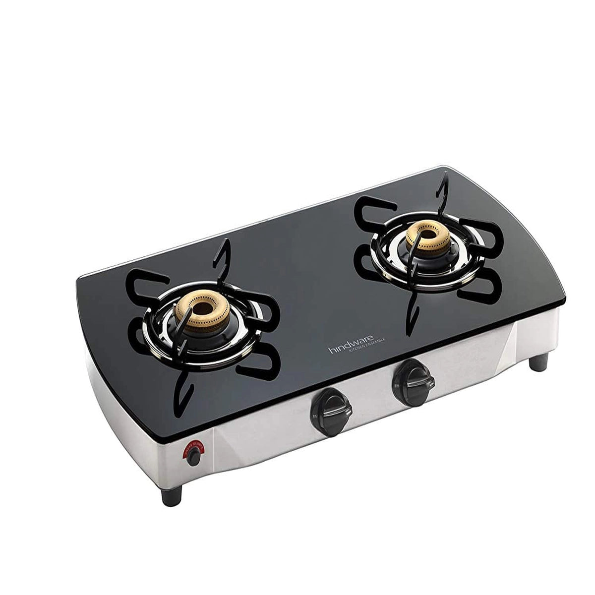 Hindware Primo Plus 2B AI Stainless Steel 2 Burner Cooktop, Black