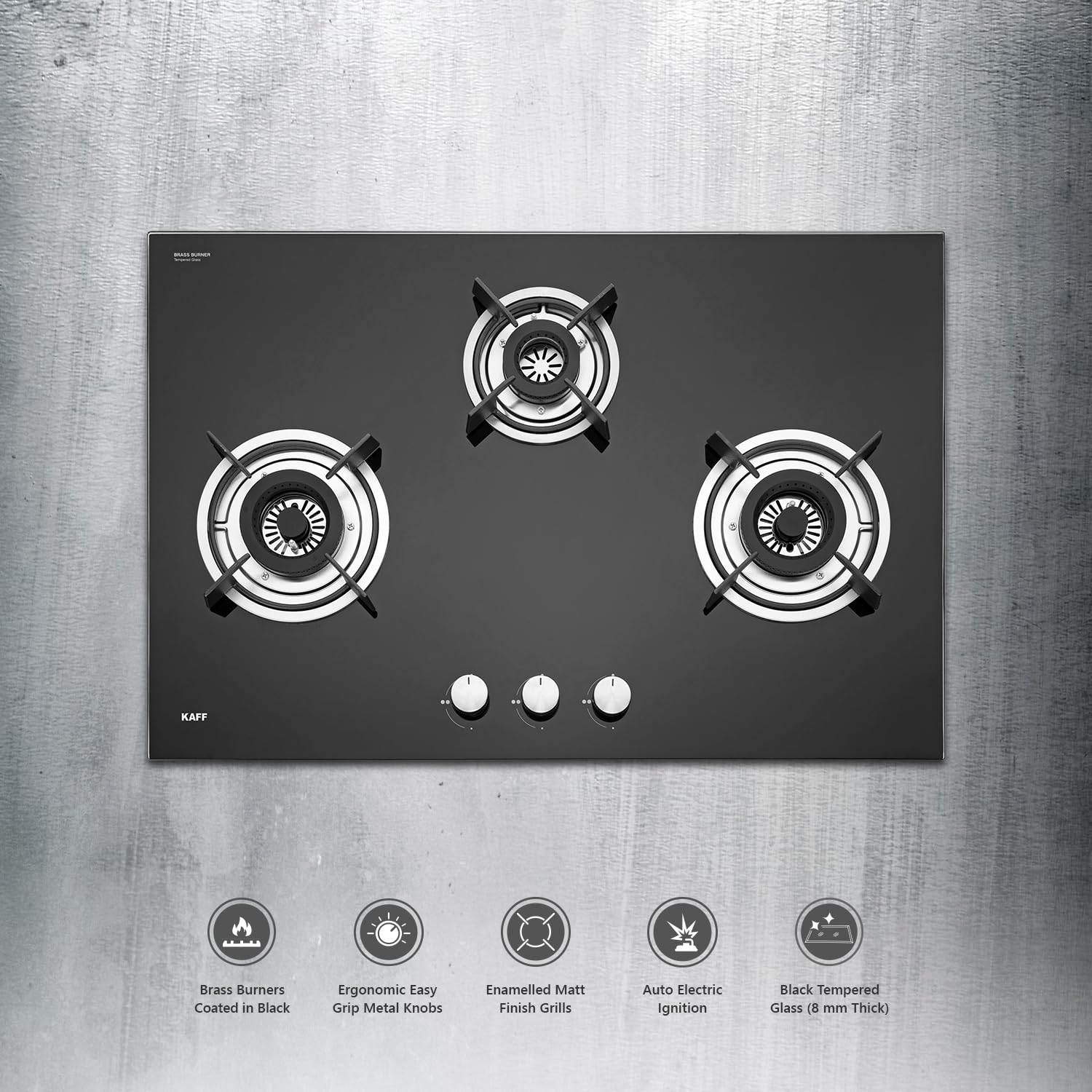 KAFF ALNF 783 78cm Built-in Hob: 3 High-Efficiency Brass Burners