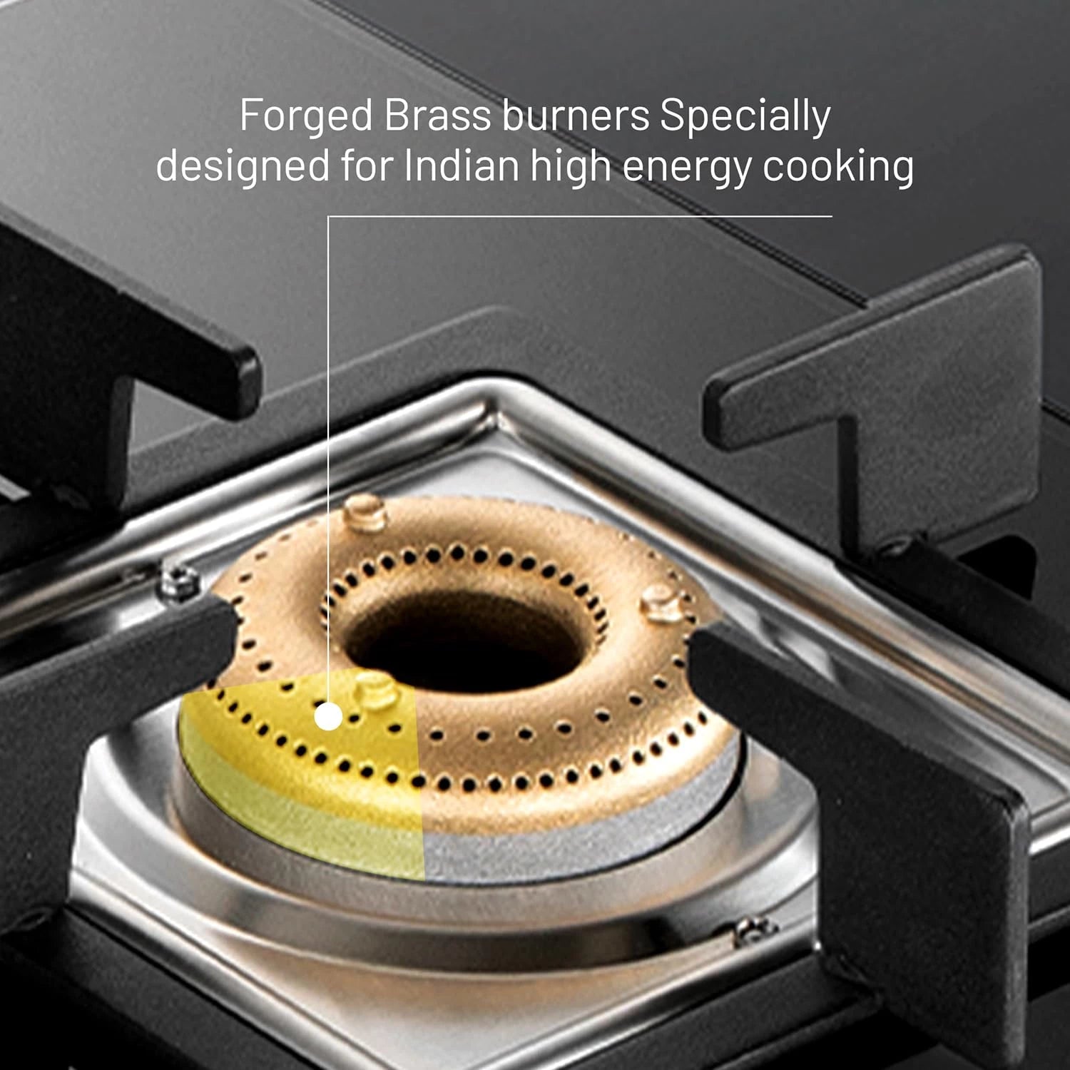 Glen Gas Stove 4 Burner Ultra Slim Auto Ignition LPG Gas Stoves | Forged Brass Burner | Black | Revolving Inlet Nozzle | 2 Year Warranty On Product (CT1047USBLAI)