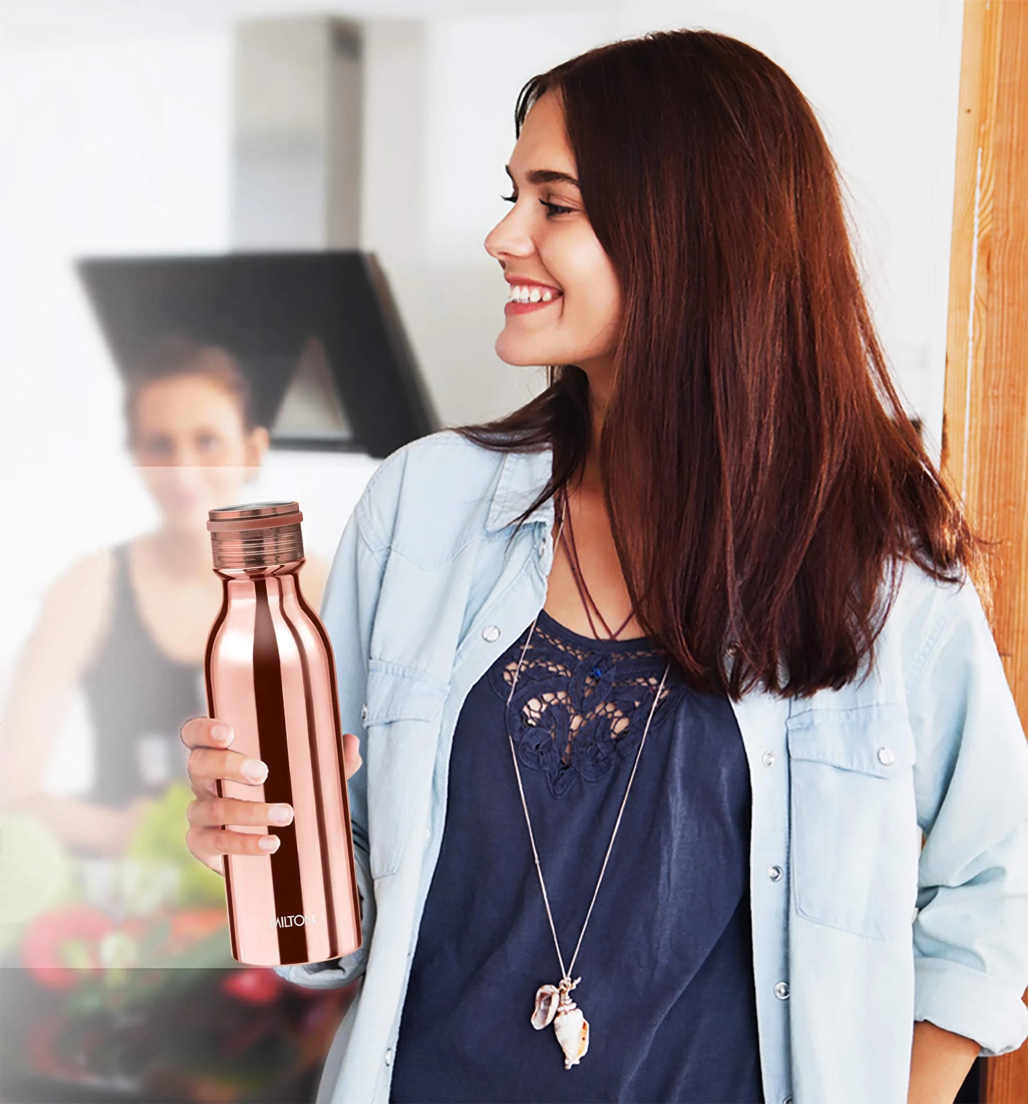 Milton Glitz 600 Vacuum Insulated thermosteel Hot and Cold Water Bottle, 580 ml, 1 Piece, Rose Gold