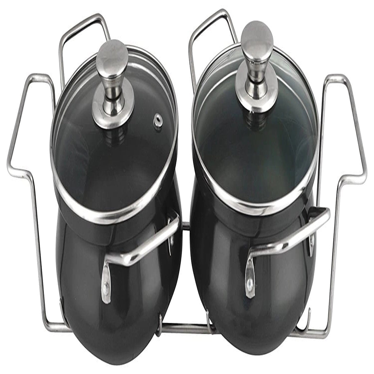 Ramson Aluminum Handi Set with Stand, 1.5 Litres, 5-Piece, Black 11