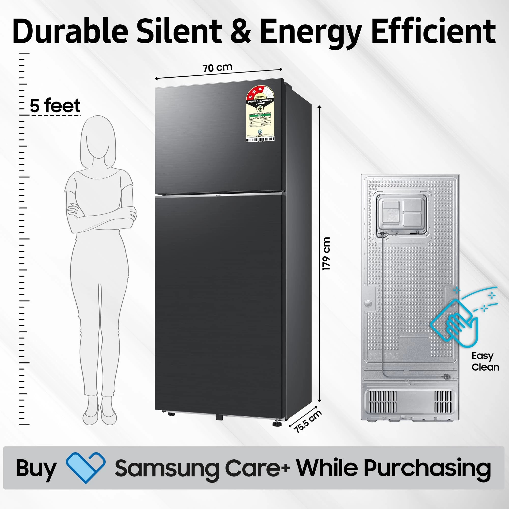 Samsung 419 L, 3 Star, Convertible 5-in-1, Digital Inverter, Frost Free Double Door, Bespoke AI WiFi Enabled Refrigerator (RT45DG6A4DB1HL, Black Matte/Black DOI)