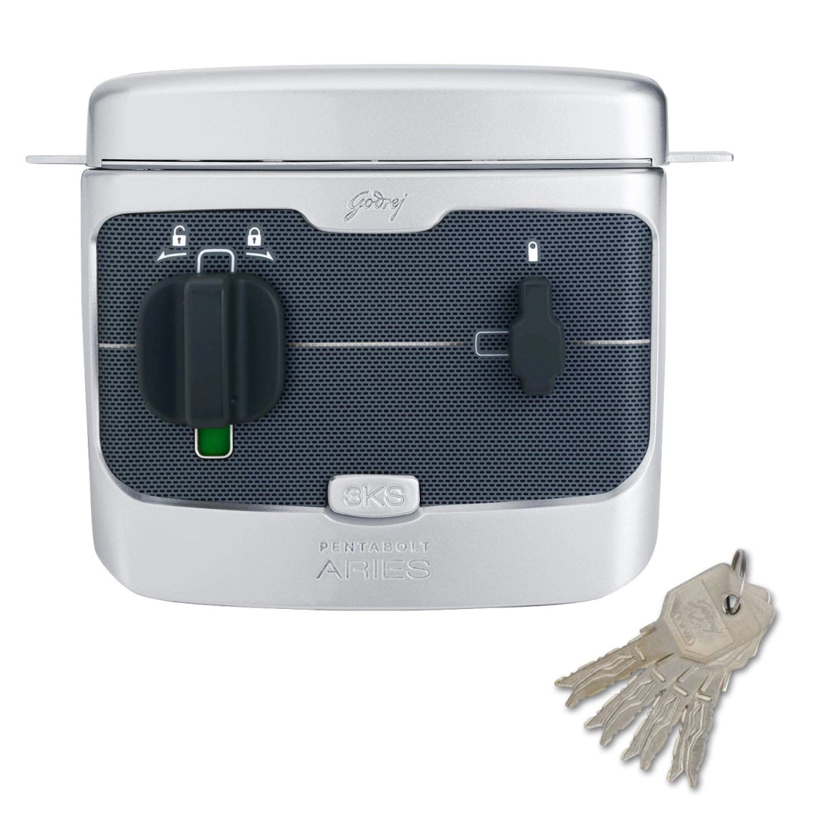 Godrej Door locks Pentabolt Aries 1CK DB Roman Silver 6360