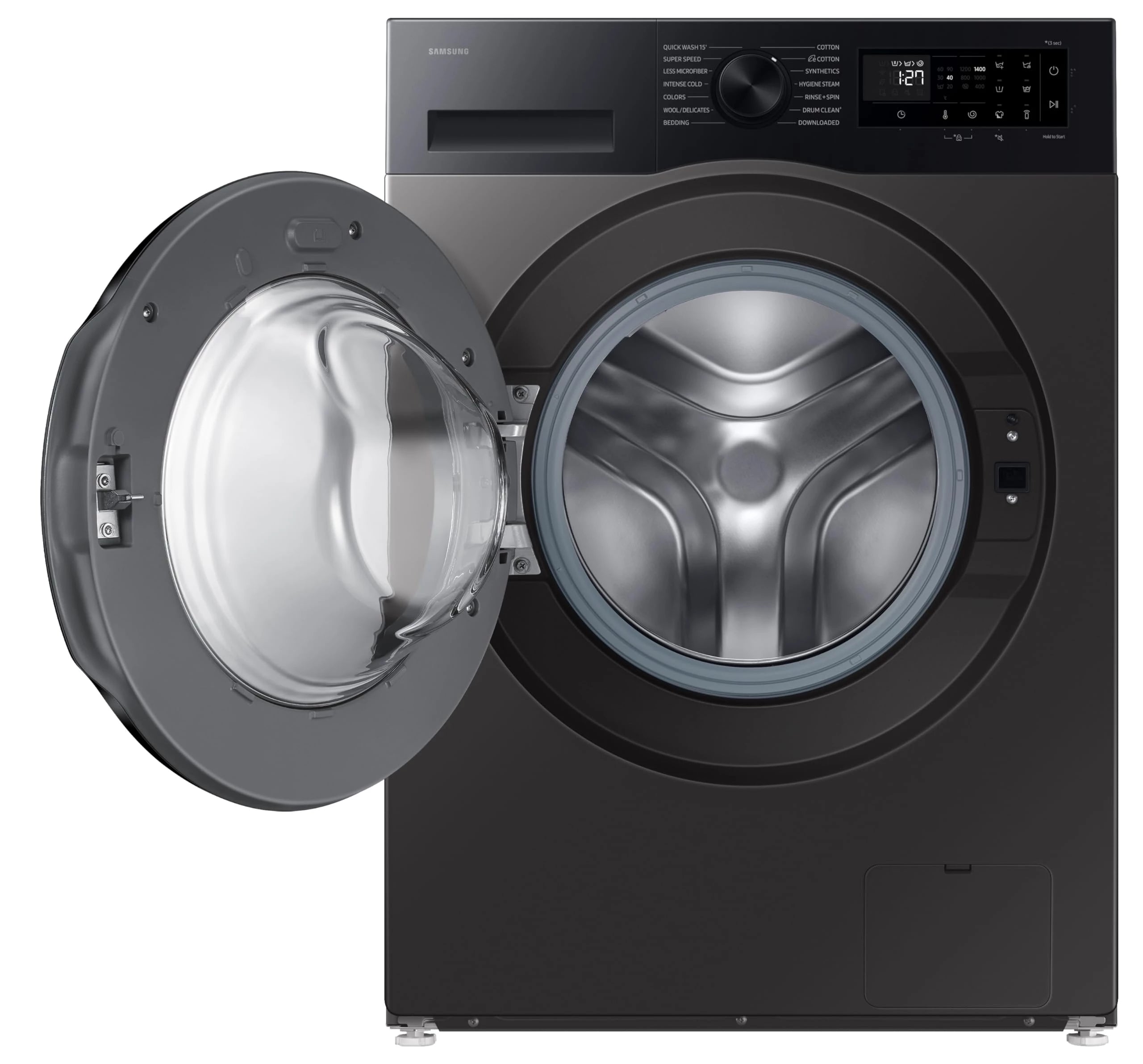 Samsung 12 kg, 5 Star, Super Speed, Wi-Fi, Hygiene Steam with Inbuilt Heater, Digital Inverter, Fully-Automatic Front Load Washing Machine (WW12DG5B24ASTL, Navy)