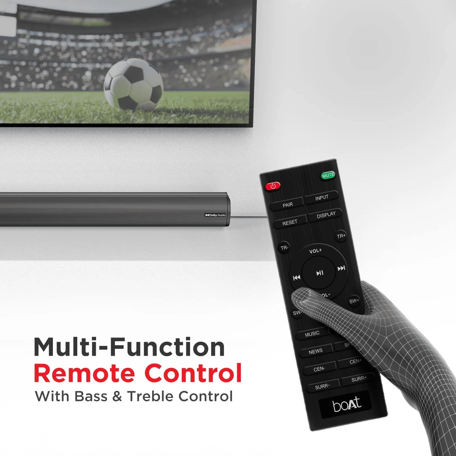 boAt AAVANTE Bar 3150D 260W 5.1 Channel Bluetooth Soundbar with Dolby Audio, Signature Sound,Wired Subwoofer,Multiple Connectivity,Entertainment Modes(Premium Black)
