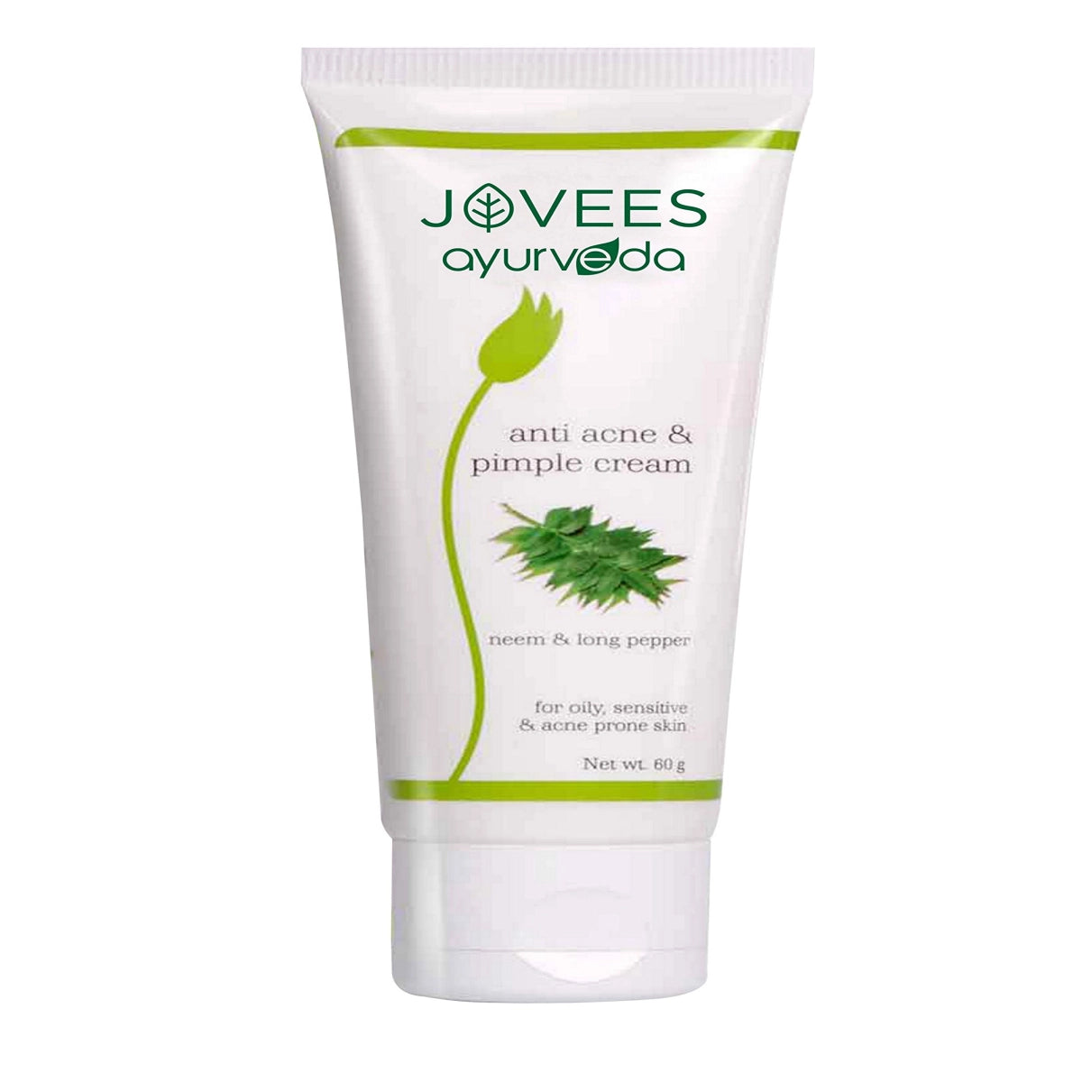 Jovees Ayurveda Neem &amp; Long Pepper Anti Acne and Pimple Cream, 60g
