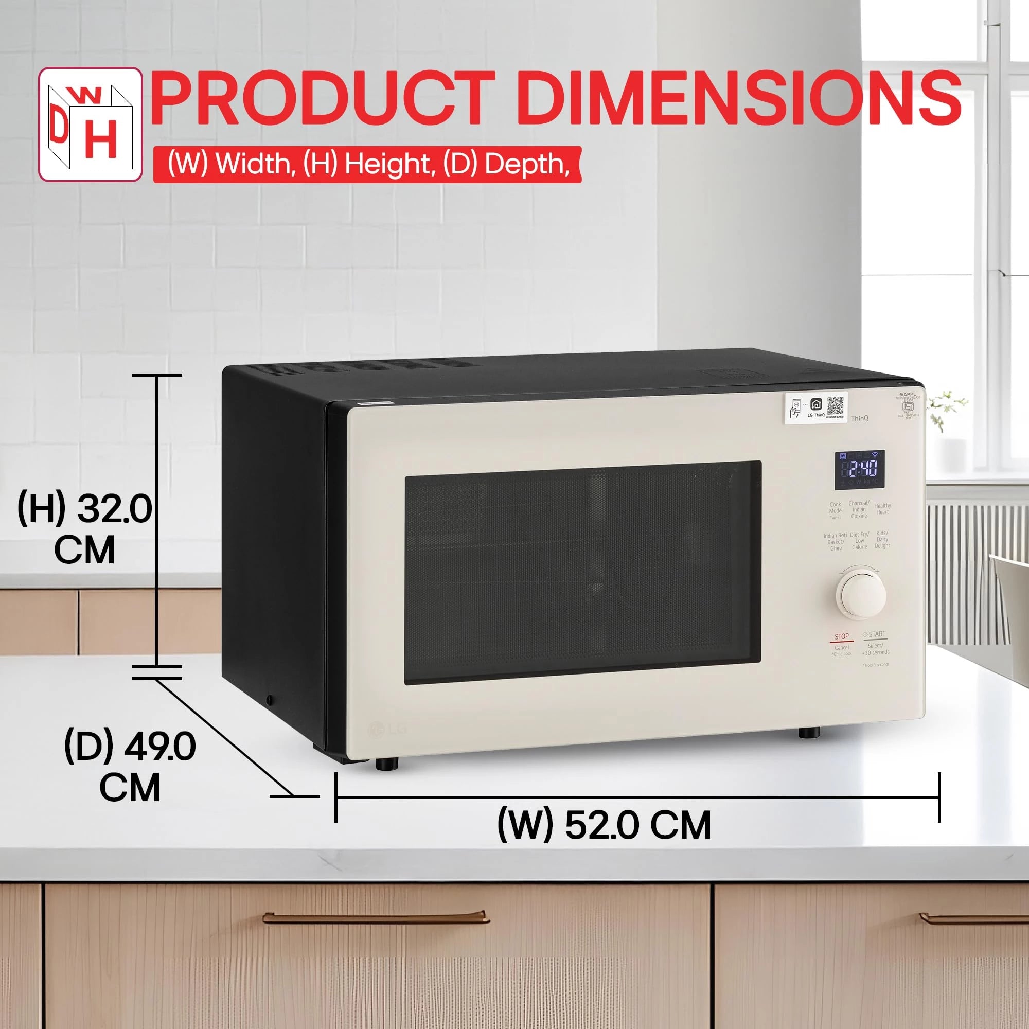 LG 28 L Scan-To-Cook Wi-Fi Enabled Charcoal Convection Microwave Oven (MJEN286UBW, Black, Beige Door, 301 Auto Cook Menu, Bar-be-queing at home, 30 Heart Healthy Recipes, Diet Fry & Multicook Tawa)