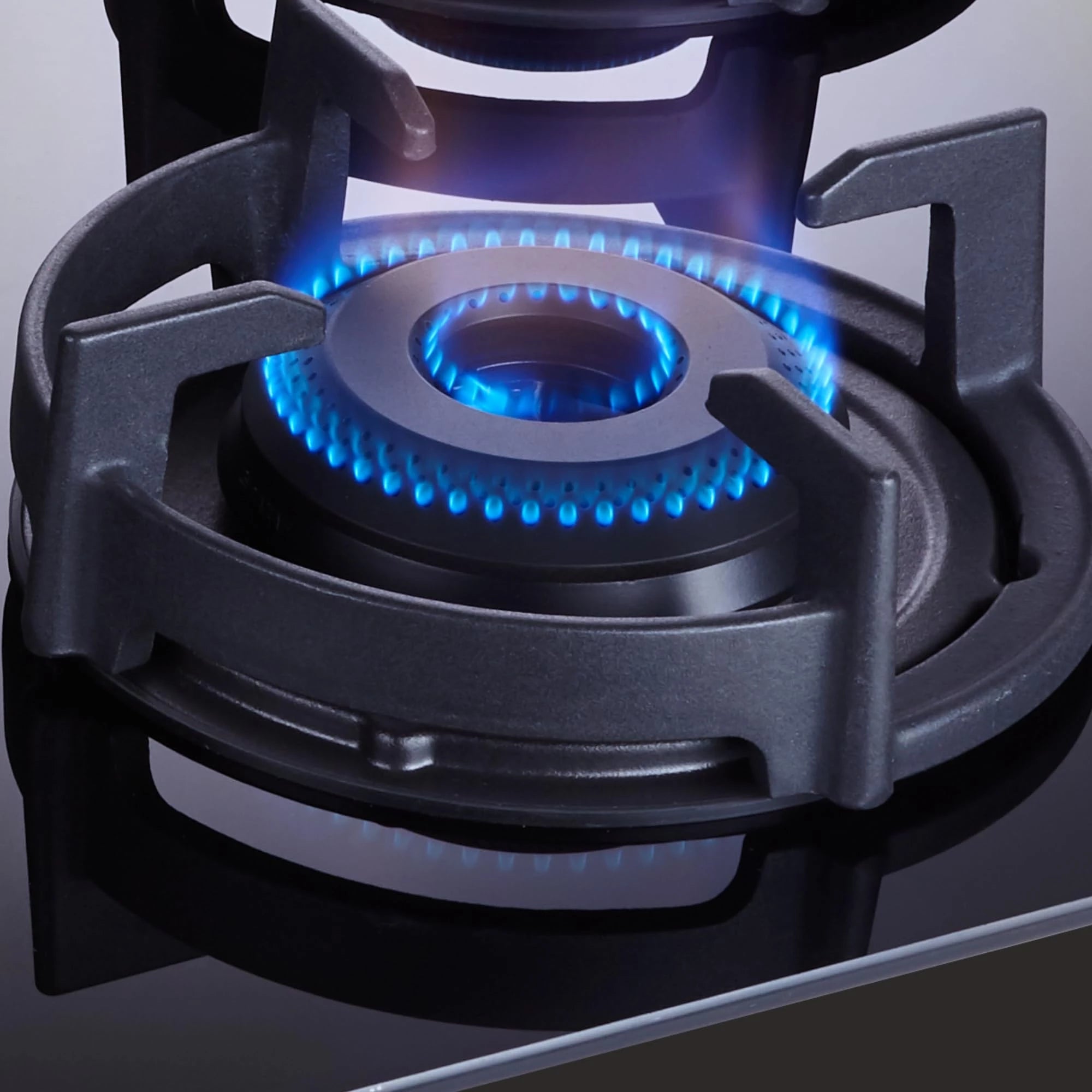 Elica FLEXI 460 LOTUS IND HD BRASS 4 Burner Gas Stove - Auto Ignition, Glass Top, Full Brass Multi-Flame Burners