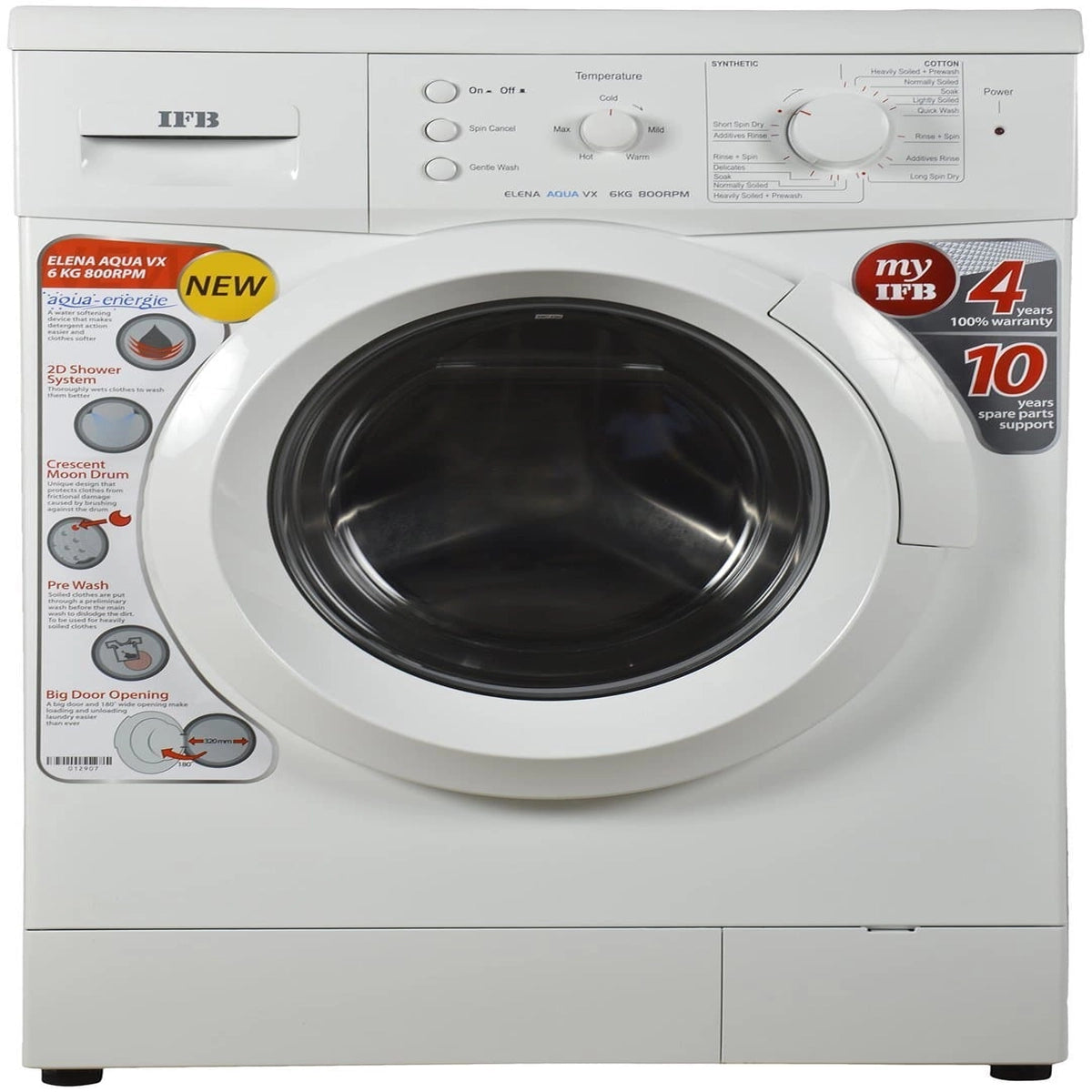 IFB 6 kg Fully-Automatic Front Loading Washing Machine (Elena Aqua VX, White)