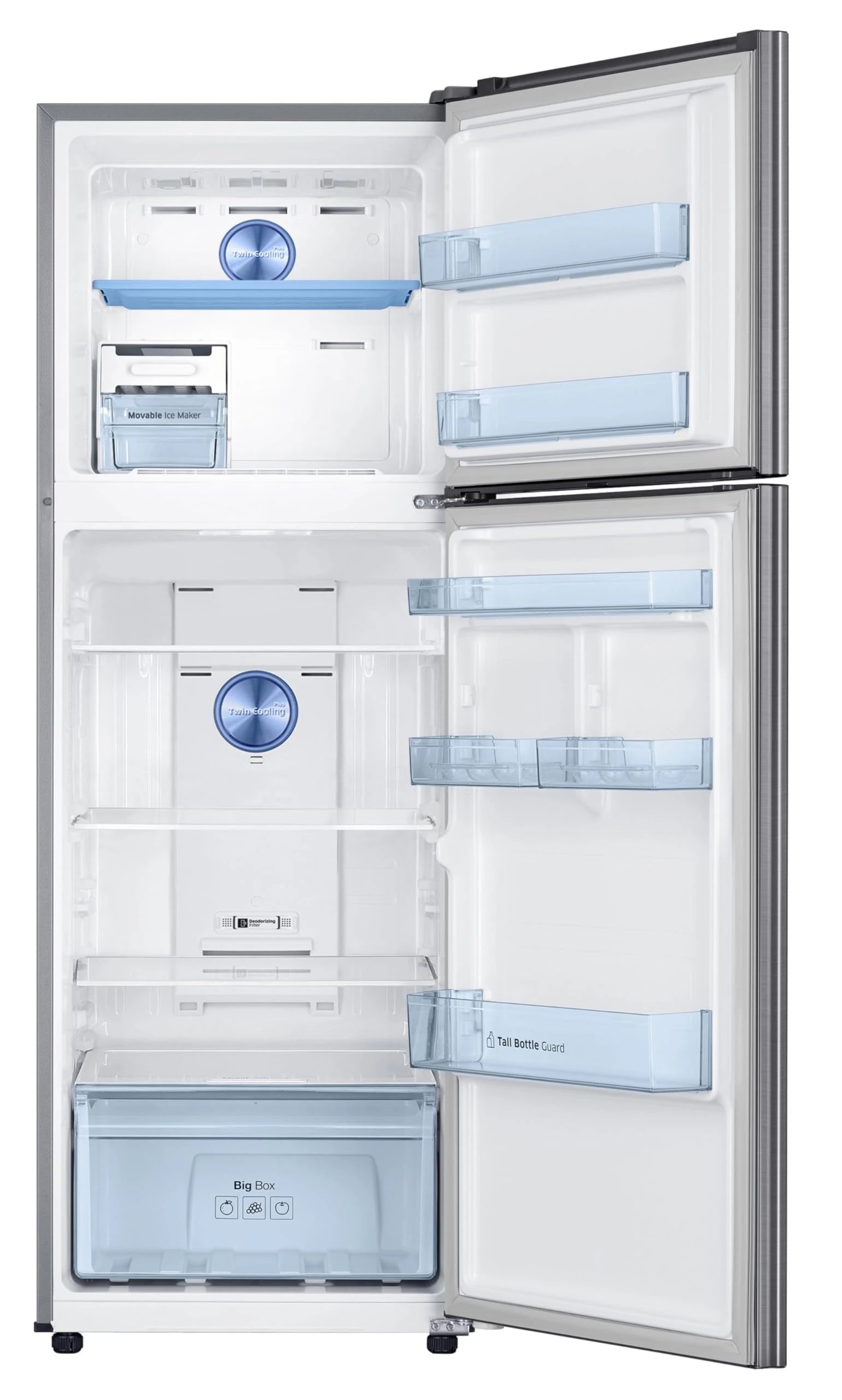 Samsung 322 L, 3 Star, Convertible 5-in-1 Digital Inverter with Display Frost Free Double Door Refrigerator (RT37C4523S8/HL, Silver, Elegant Inox)