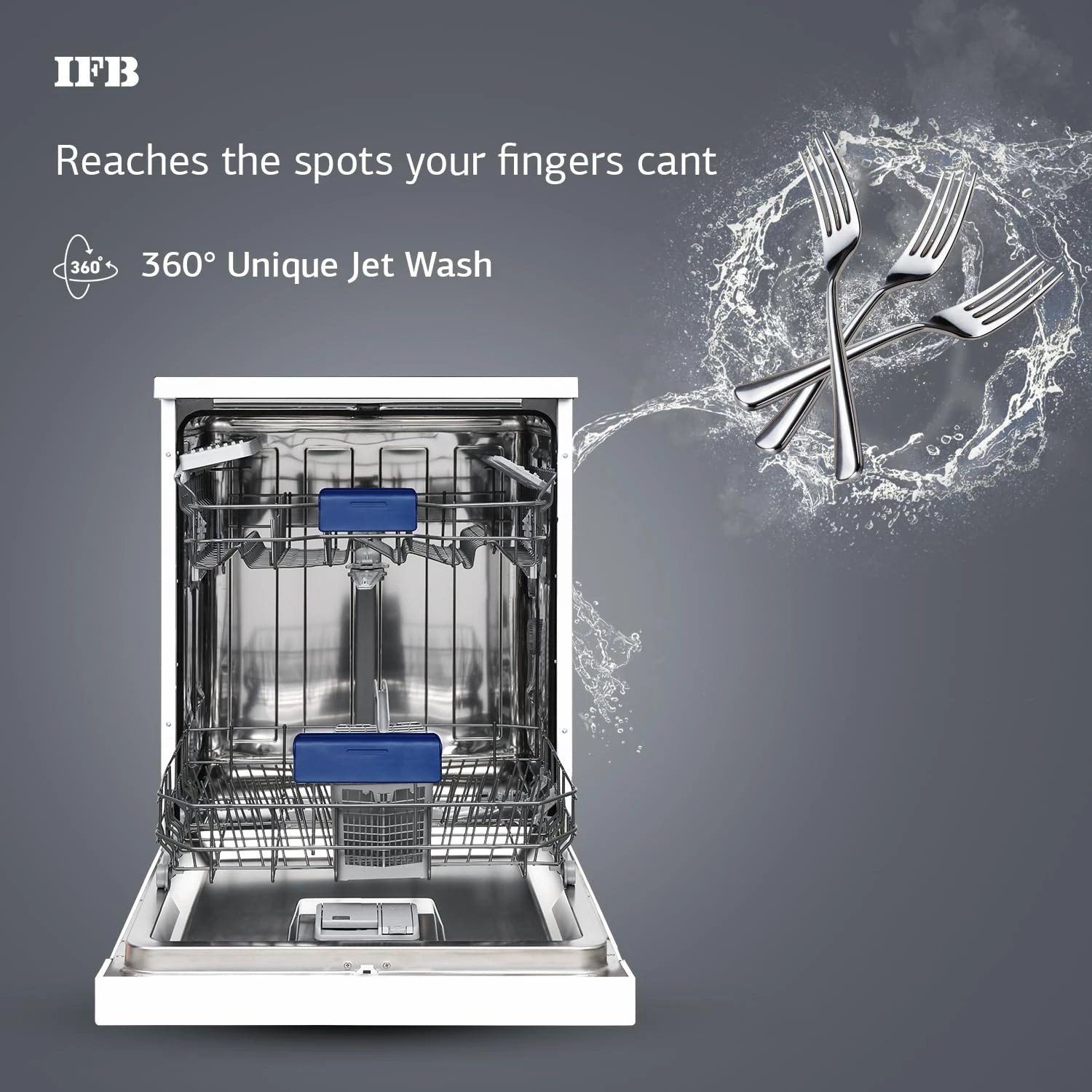 IFB 14 Place Settings with DeepClean® Technology Freestanding Dishwasher (Neptune FX14, White, 70° Hot Water Wash with Hygienic Steam Drying, Perfect for Indian Utensils)