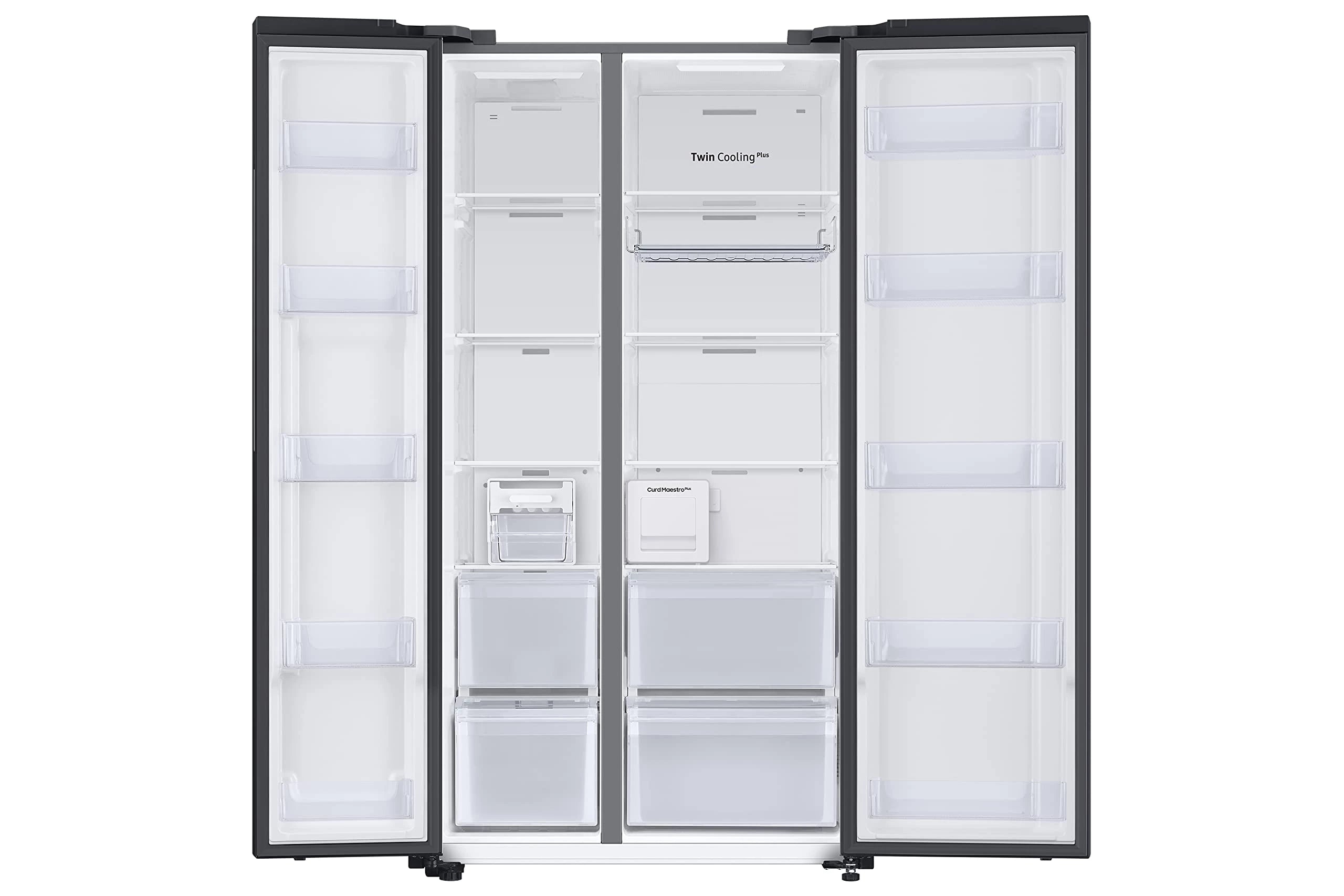 Samsung 657L Side by Side Refrigerator (Gentle Black Matt, RS74T5F01B4/TL) - Frost Free, Spacious Storage