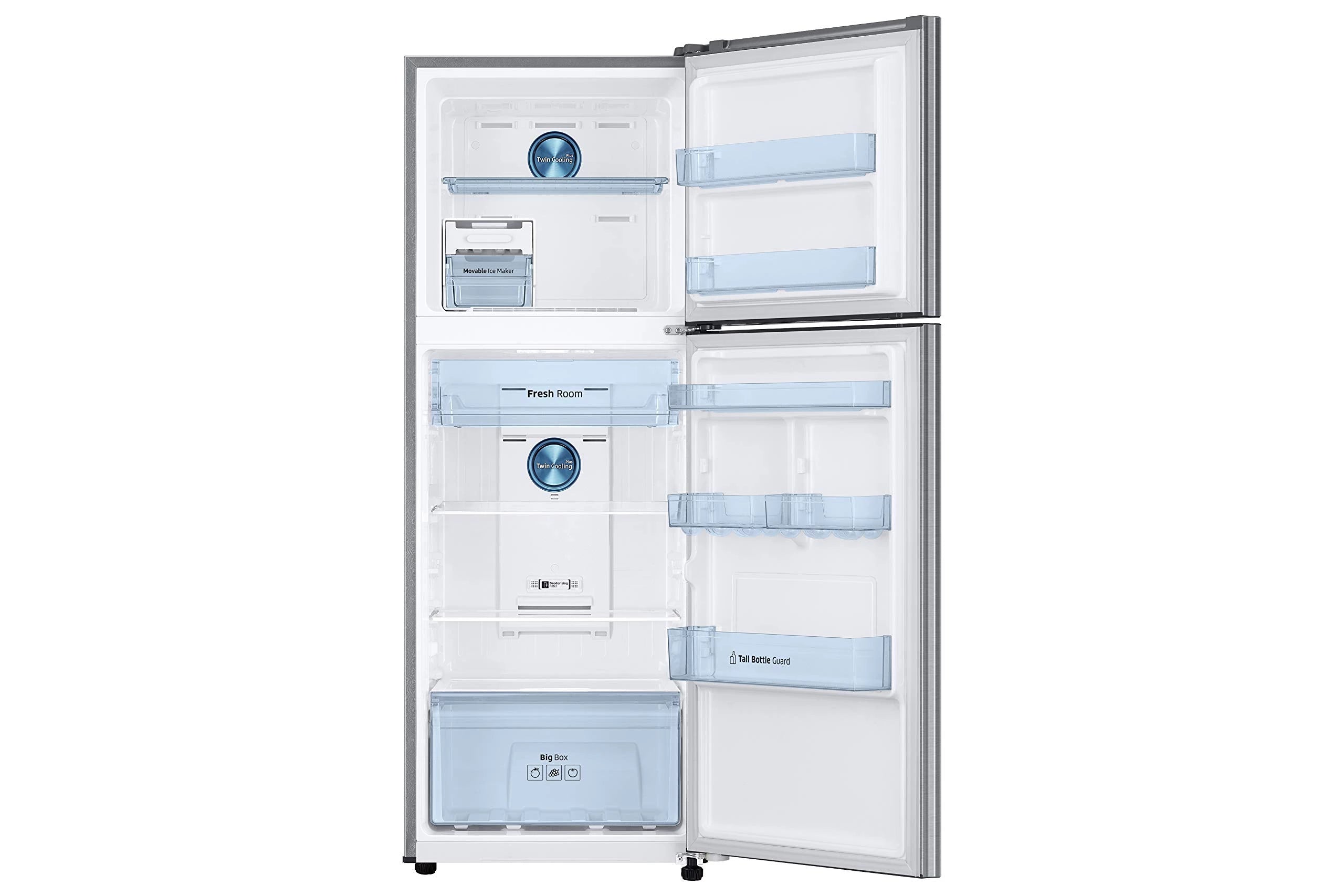 Samsung 345 L 3 Star Frost Free Inverter Double Door Refrigerator Appliance (RT37T4533S9/HL, Silver, Refined Inox)