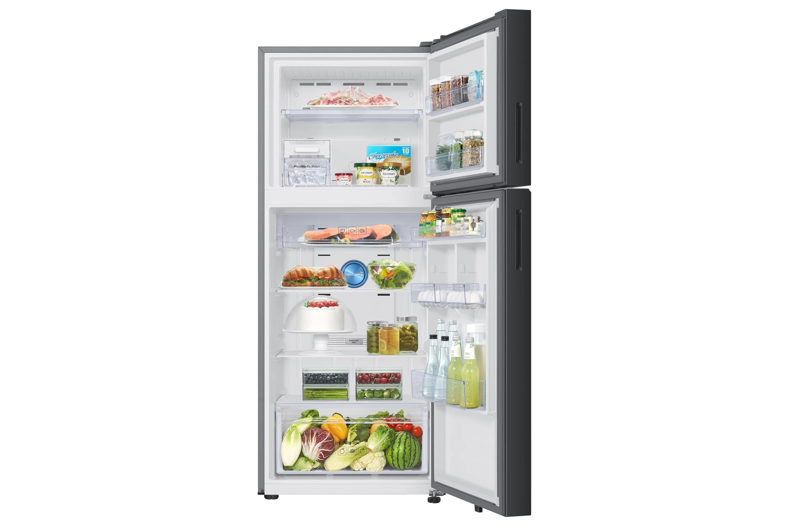 Samsung 396 L, 2 Star, Convertible 5-in-1, Digital Inverter, Frost Free Double Door, WiFi Enabled Bespoke AI Refrigerator (RT41DB6A4B22HL, Clean Black)