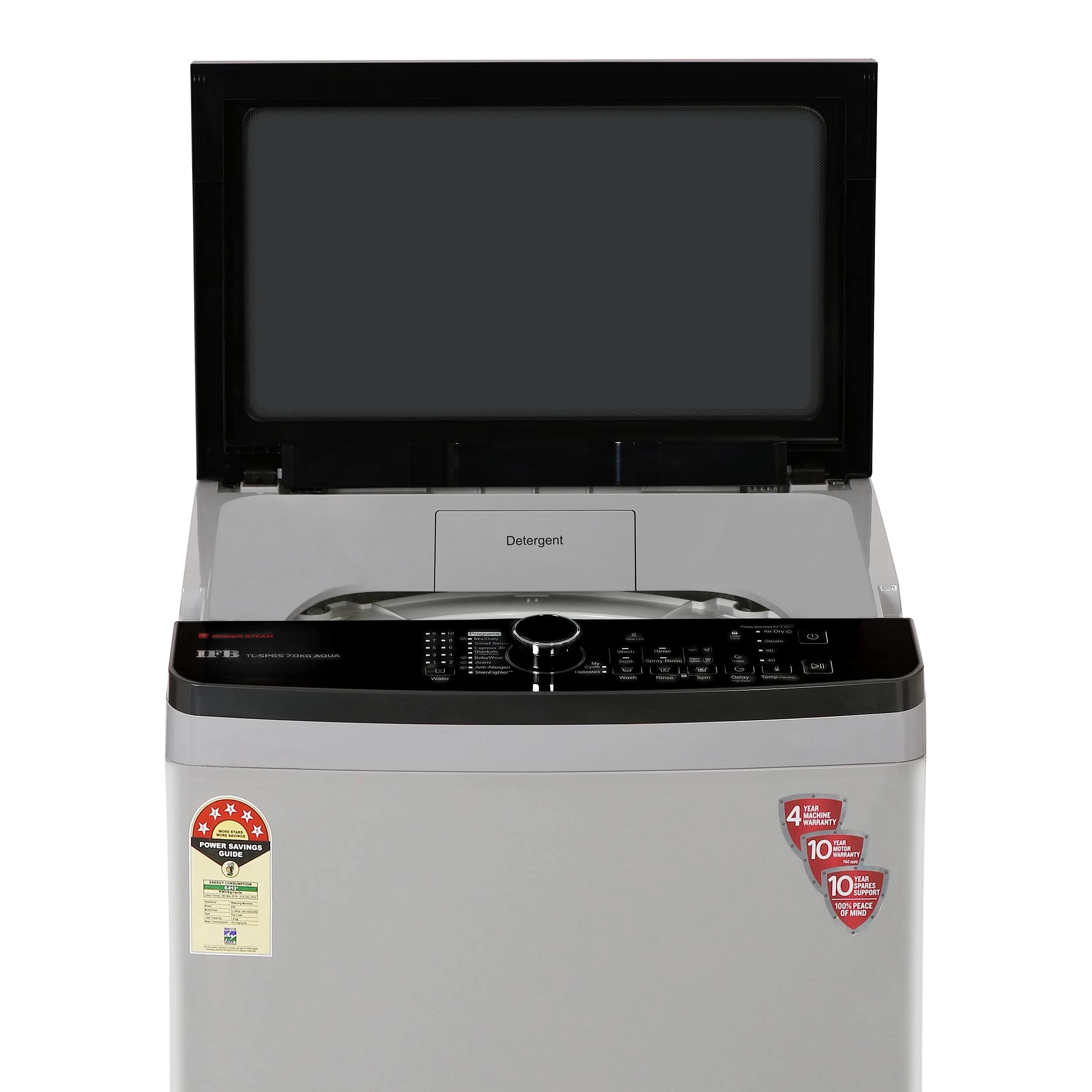 IFB 7.0 Kg Fully-Automatic Top Loading Washing Machine (TL-SPGS 7.0 KG Aqua, Medium Grey, 2X Power Steam, 4 Years Comprehensive Warranty)