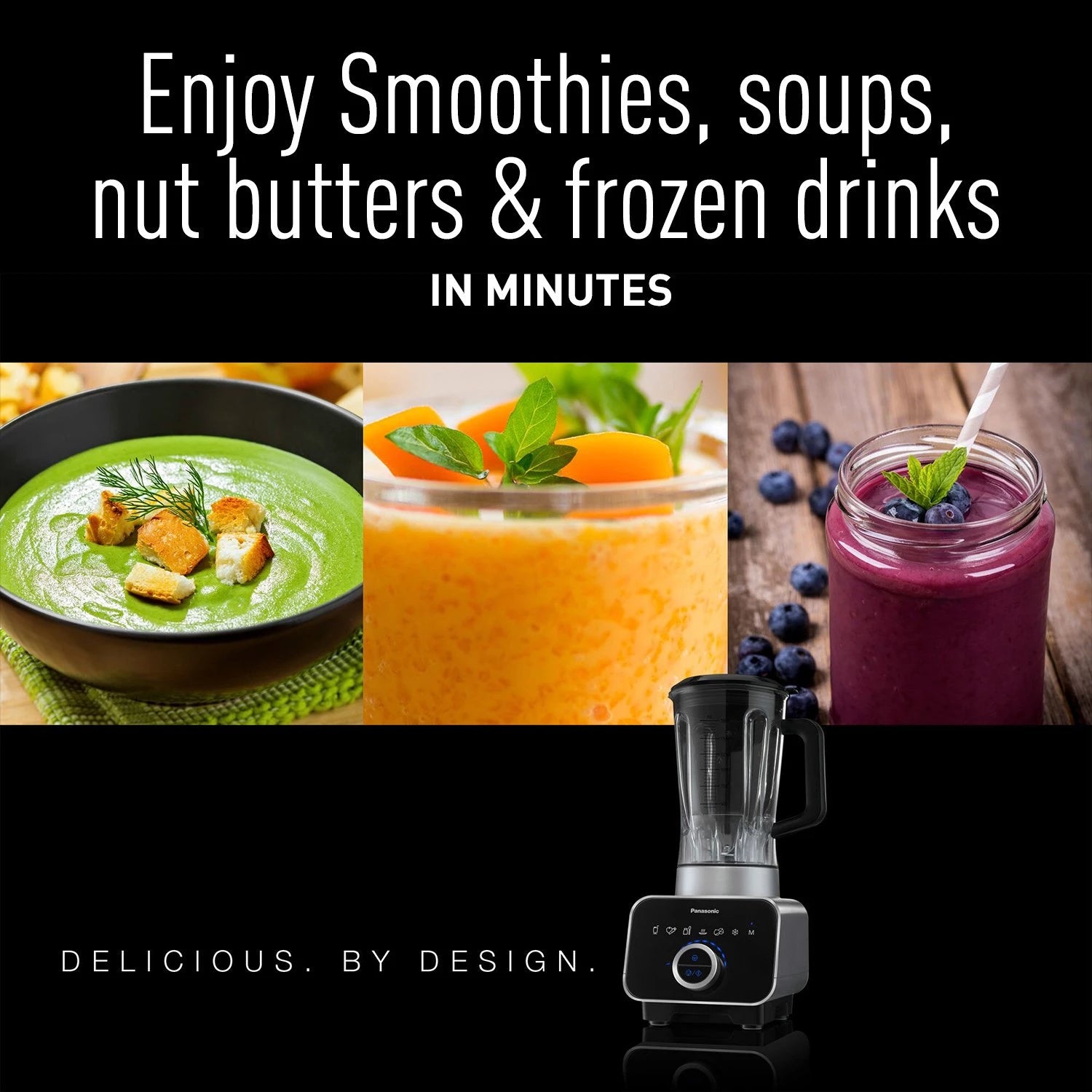 Panasonic MX-ZX1800 High Speed Blender with Ice Jacket Accessory, Die Cast Aluminum, BLACK, Medium