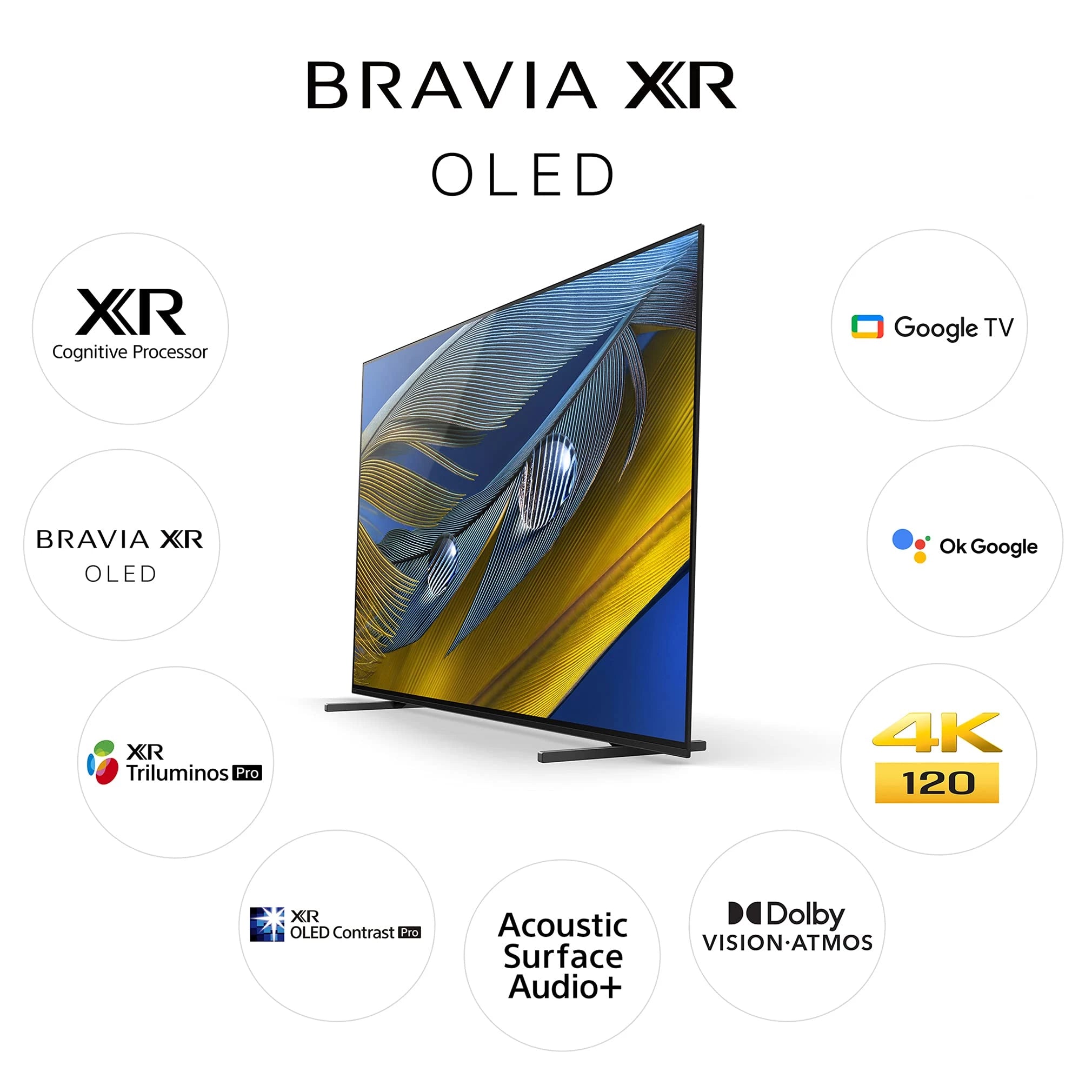 Sony Bravia 195 cm (77 inches) XR series 4K Ultra HD Smart OLED Google TV XR-77A80J (Black)
