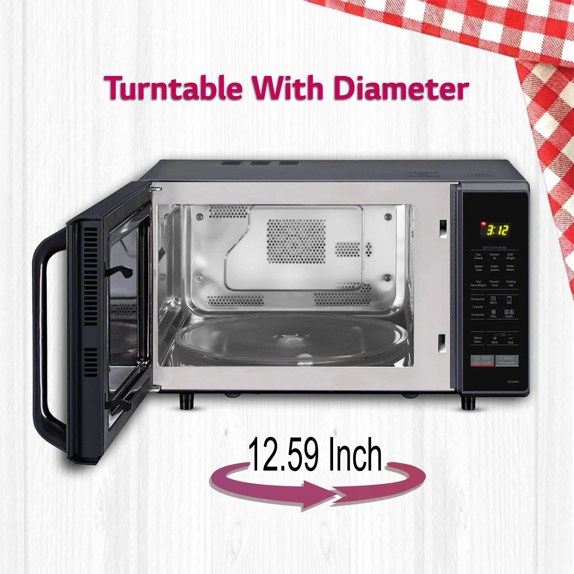 LG 28 L Convection Microwave Oven (MC2846BV, Black, Quartz Heater)
