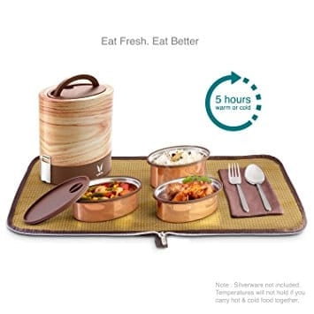 Vaya Tyffyn 1000ml Maple with BagMat 3 Containers Lunch Box (1000 ml)