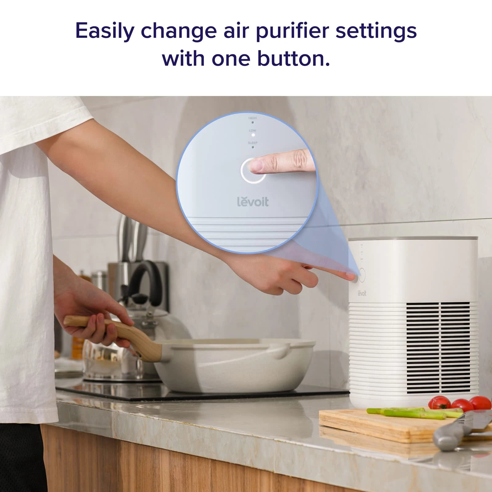 LEVOIT CA Bedroom Air Purifier, Dual H13 HEPA Filter, 99.97% Dust Mold Pollen, Pet Dander, Desktop Cleaner, Aromatherapy, 100% Ozone-Free, White
