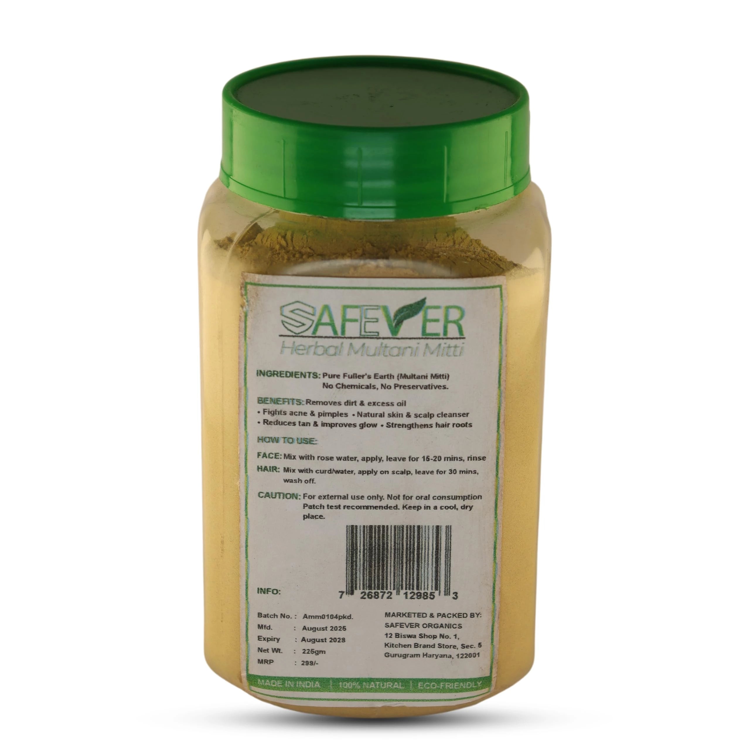 Safever Multani Mitti: Pure & Natural Clay Face pack