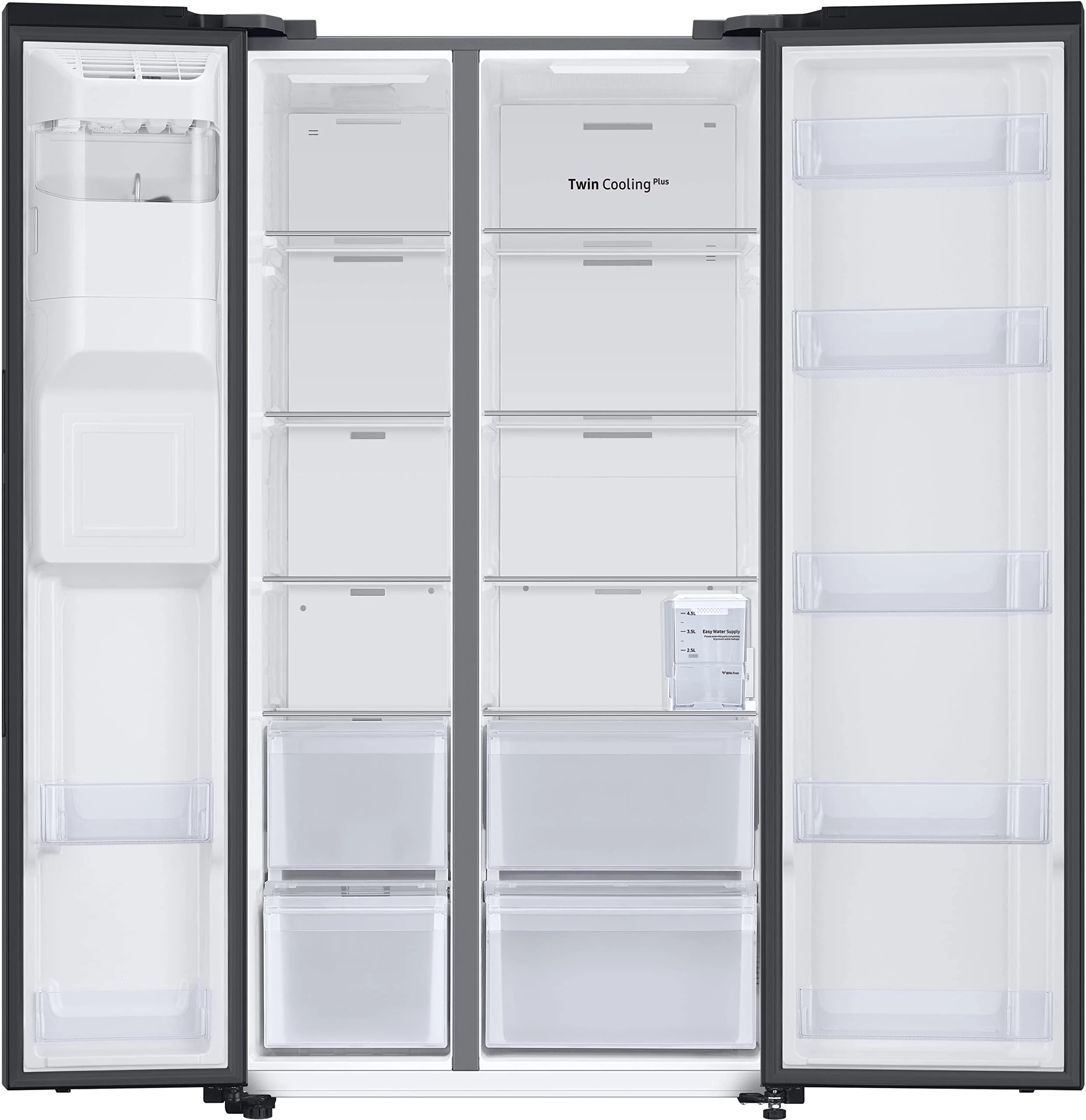 Samsung 633 L, 3 Star, Frost Free, Double Door, Convertible 5-in-1 Digital Inverter, Side By Side Refrigerator with AI, WiFi & Water & Ice Dispenser (RS78CG8543B1HL, Black Matte)