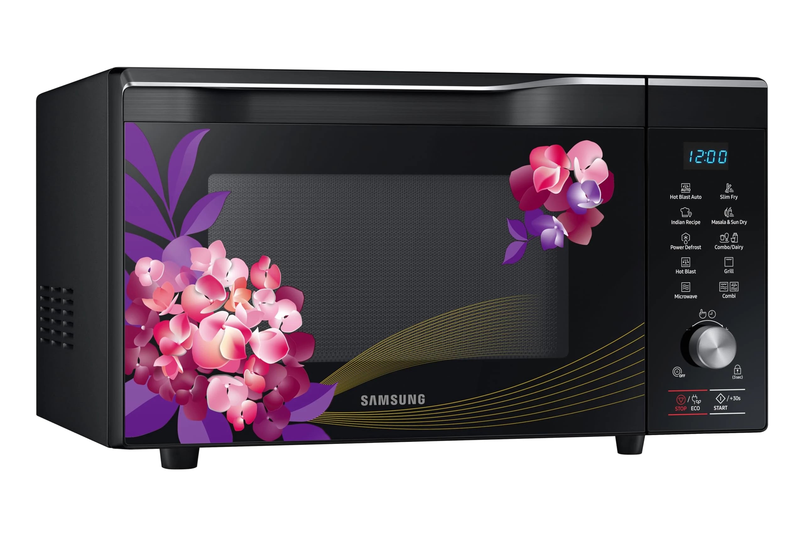 Samsung 32L Convection Microwave Oven (MC32K7056CH/TL, Black & Pattern, 10 Yr warranty)