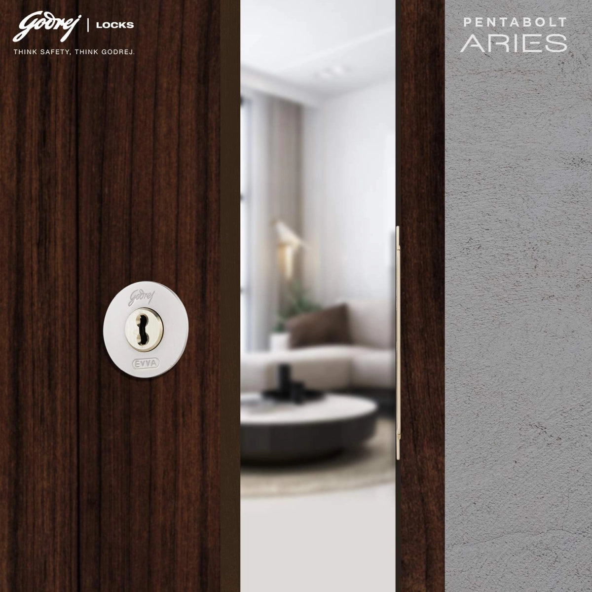 godrej door locks Pentabolt Aries 1CK DB Vegas Gold 6363