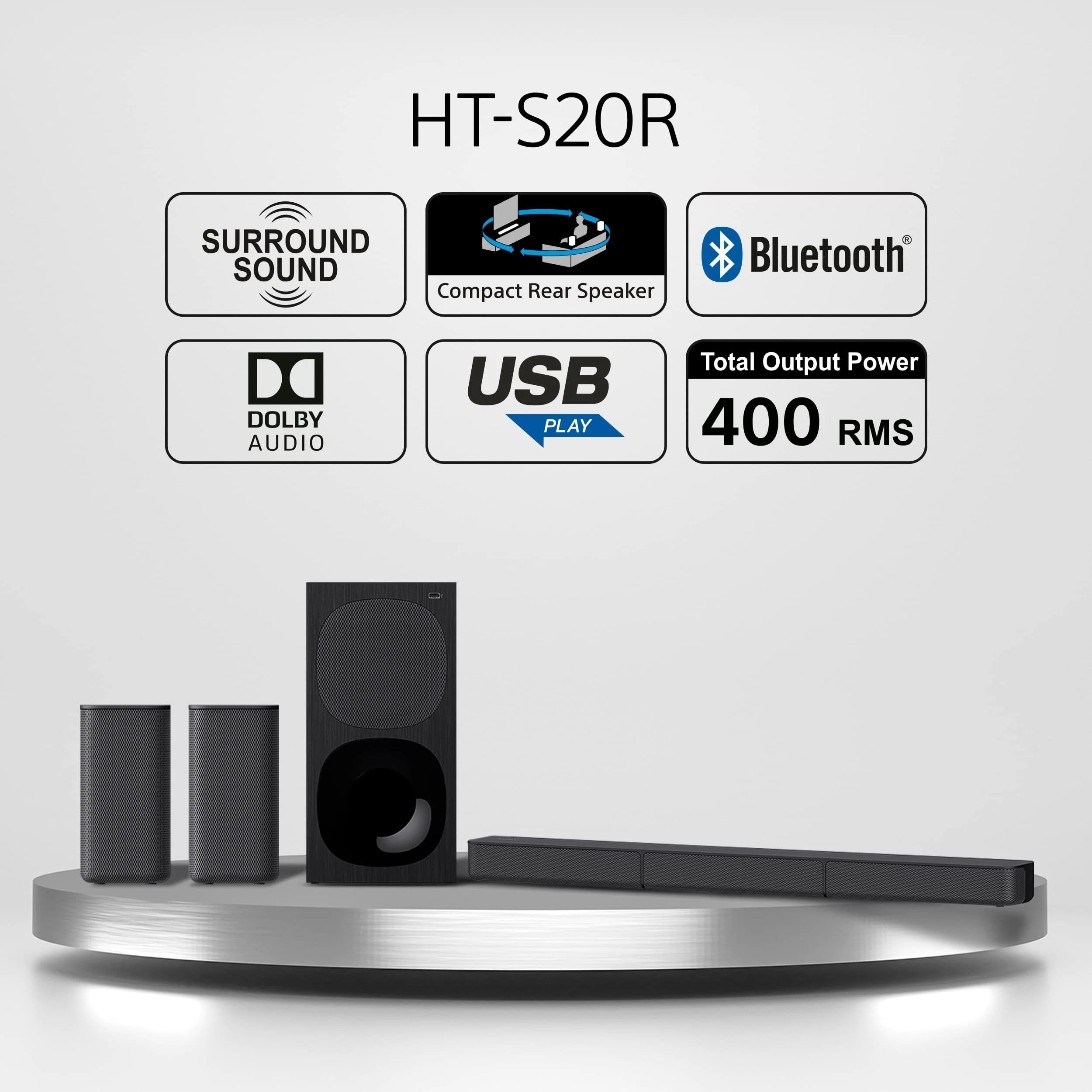 Sony HT-S20R 5.1 Home Theatre (400W,BT,USB,HDMI,Opt.)