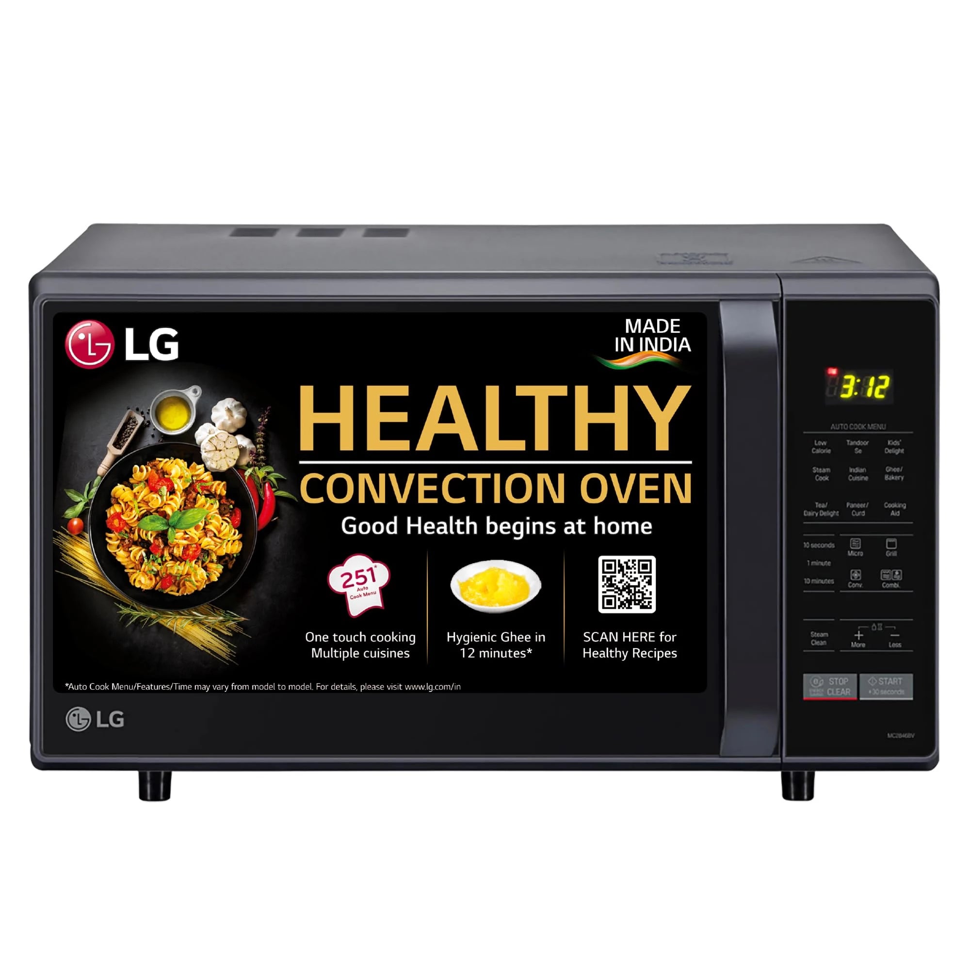 LG 28 L Convection Microwave Oven (MC2846BV, Black, Quartz Heater)