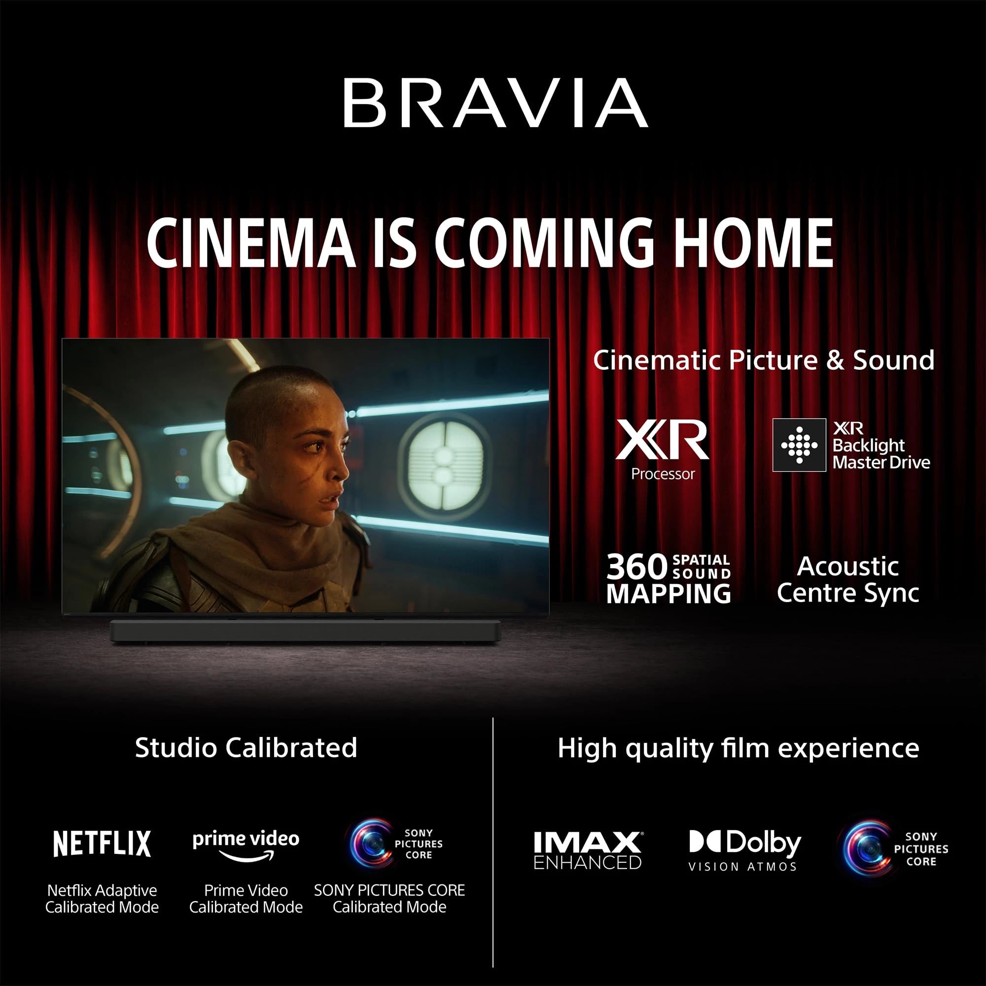 Sony 164 cm (65 inches) BRAVIA 7 4K Ultra HD AI Smart Mini LED Google TV K-65XR70 (Black)