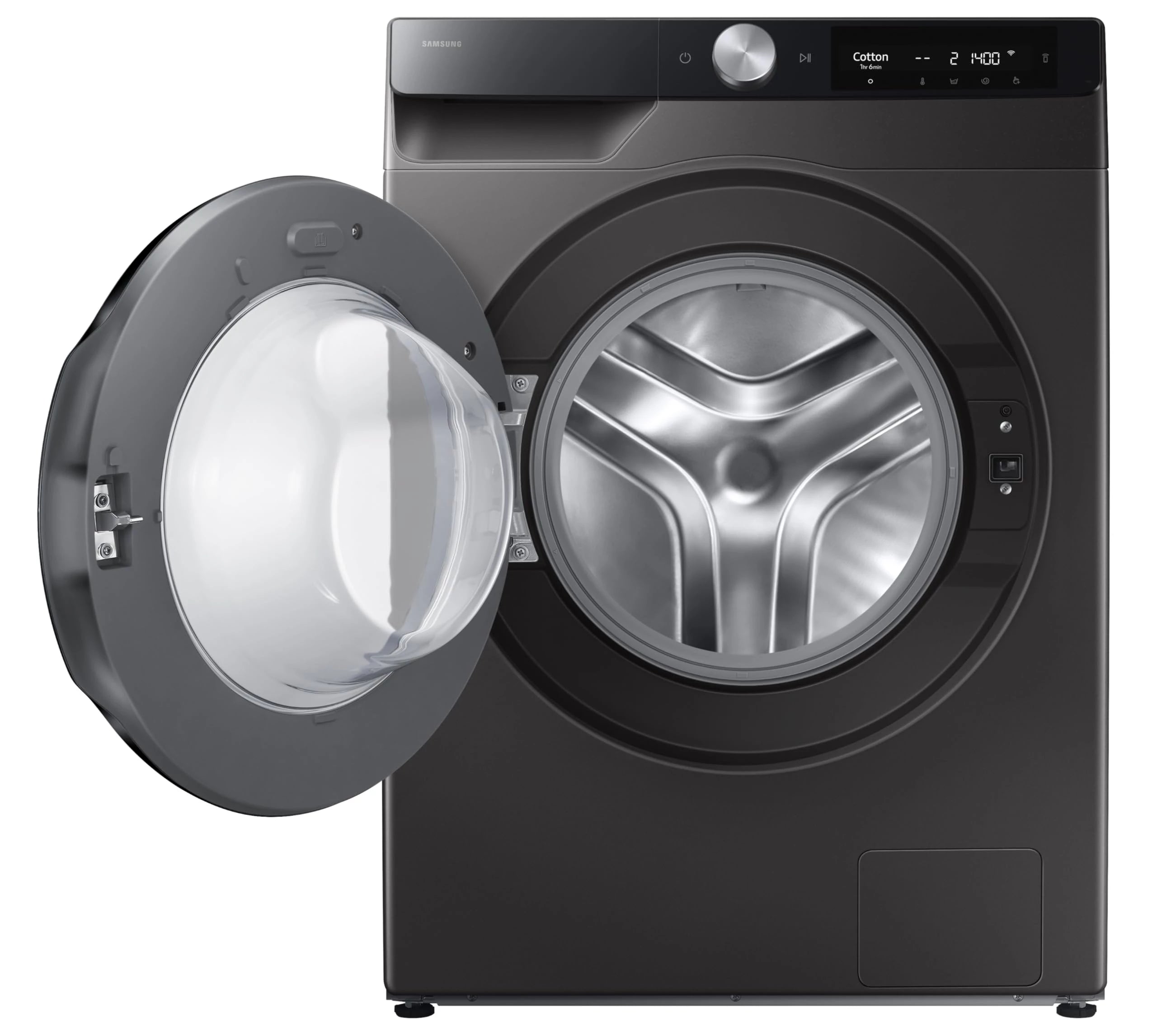 Samsung 12 kg, 5star, AI Control, Super Speed, Wi-Fi, Hygiene Steam with Inbuilt Heater, Digital Inverter, Fully-Automatic Front Load Washing Machine (WW12DG6B24AXTL, Inox)