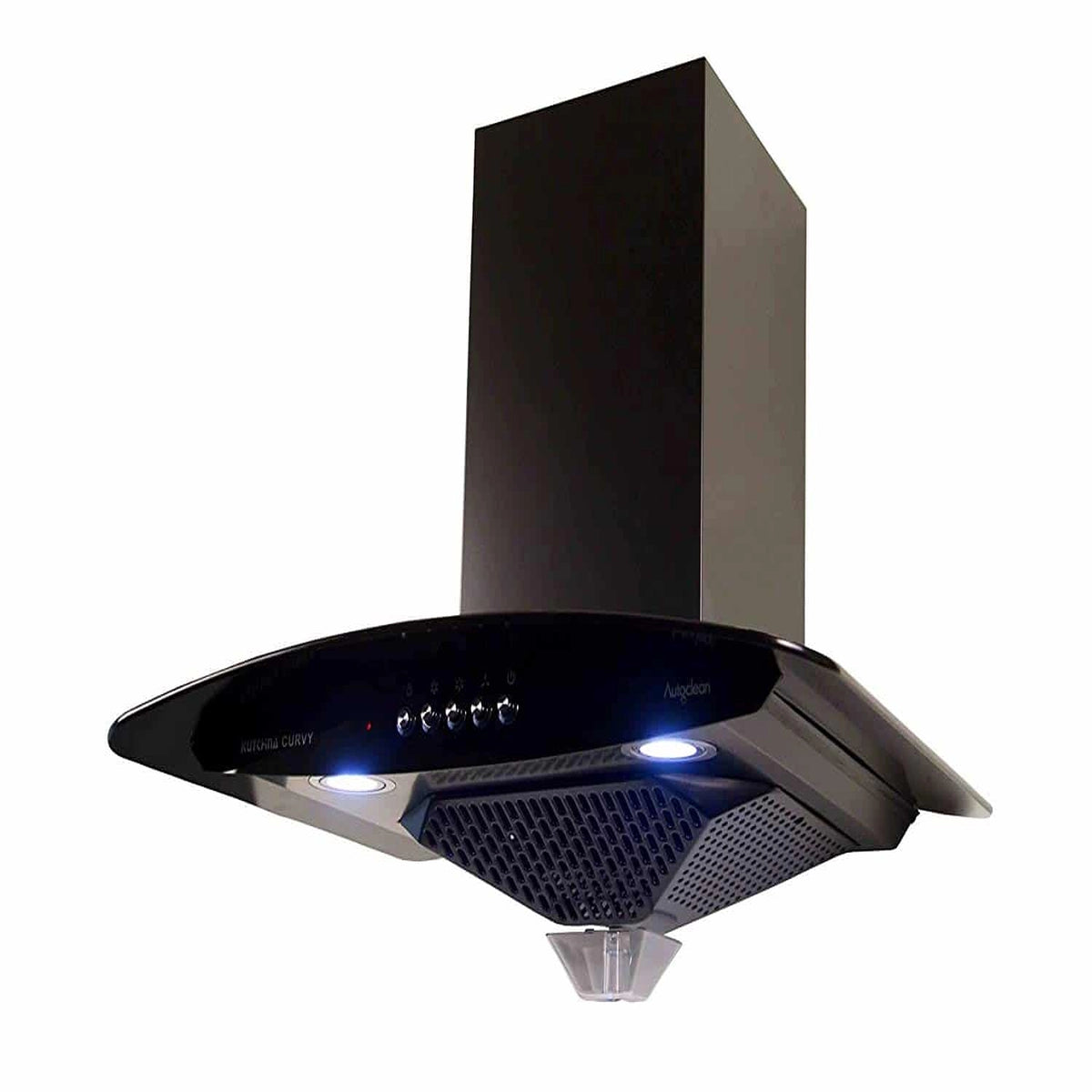 Kutchina Curvy 75cm Touch Control Autoclean Wall Mounted Chimney (Black 1200)