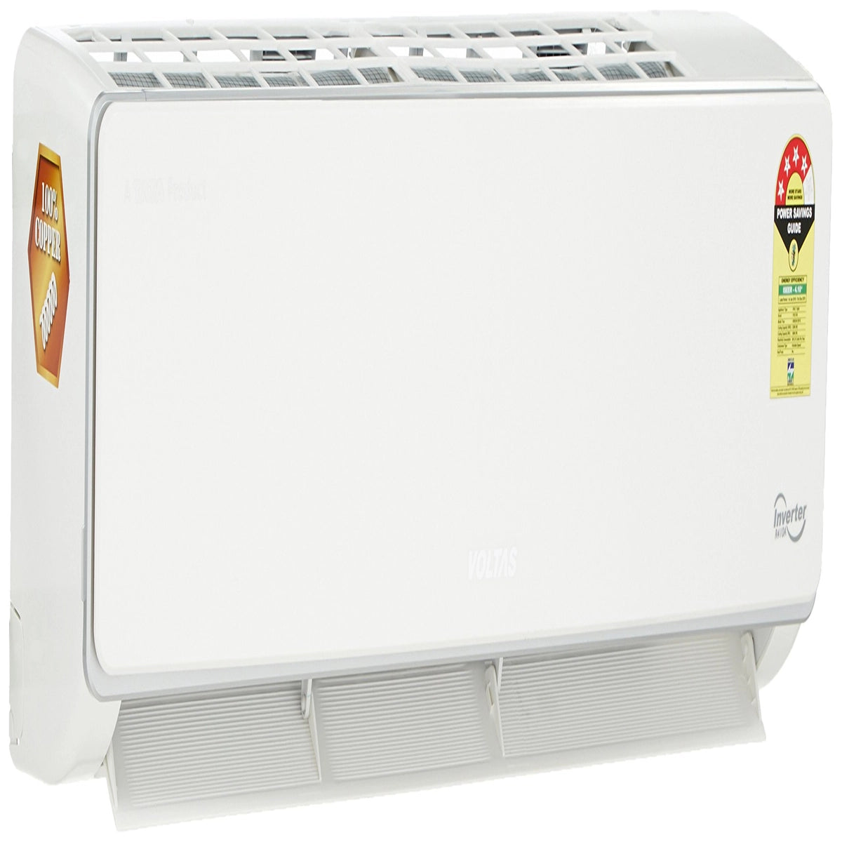Voltas 1.5 Ton 4 Star Inverter Split AC (Copper, 184V SZS, White)