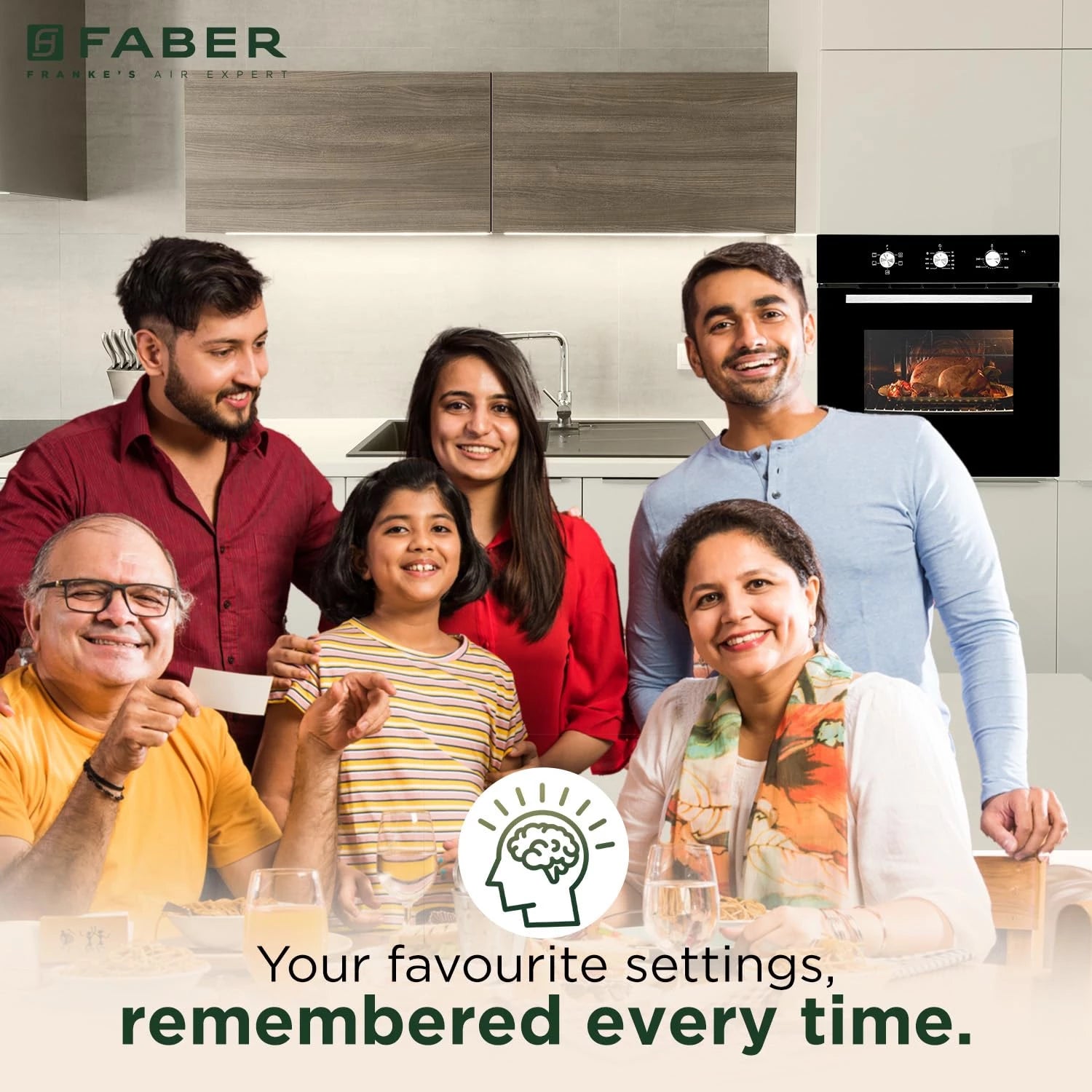 Faber 80L Built-In Full Black Glass Oven||Mechanical Timer||5 Cooking Functions with Grill Rack,Grill Tray||2-Layer Glass Door, 50–250°C Temp Range||FBIO 80L 5F BK||2Yr Comprehensive Warranty