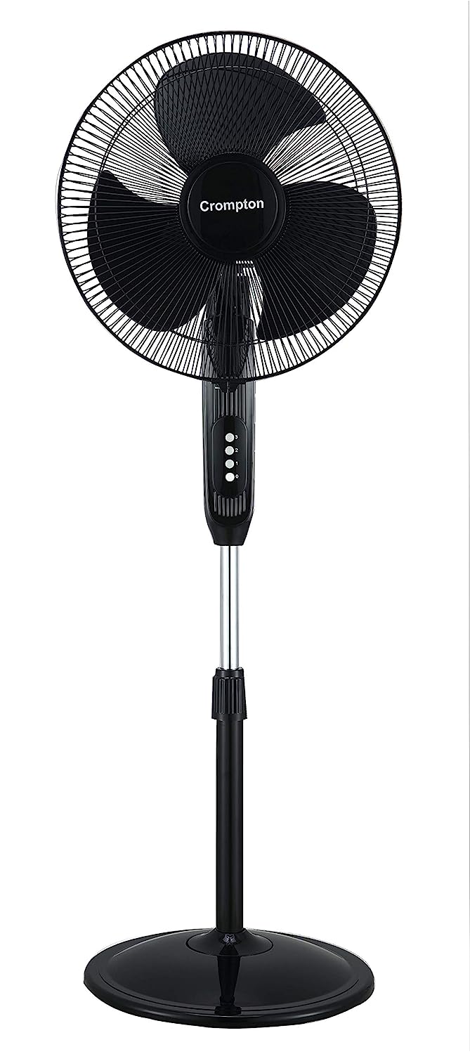 Crompton High Speed Whirlwind Gale Pedestal Fan (16 Inch, Black)