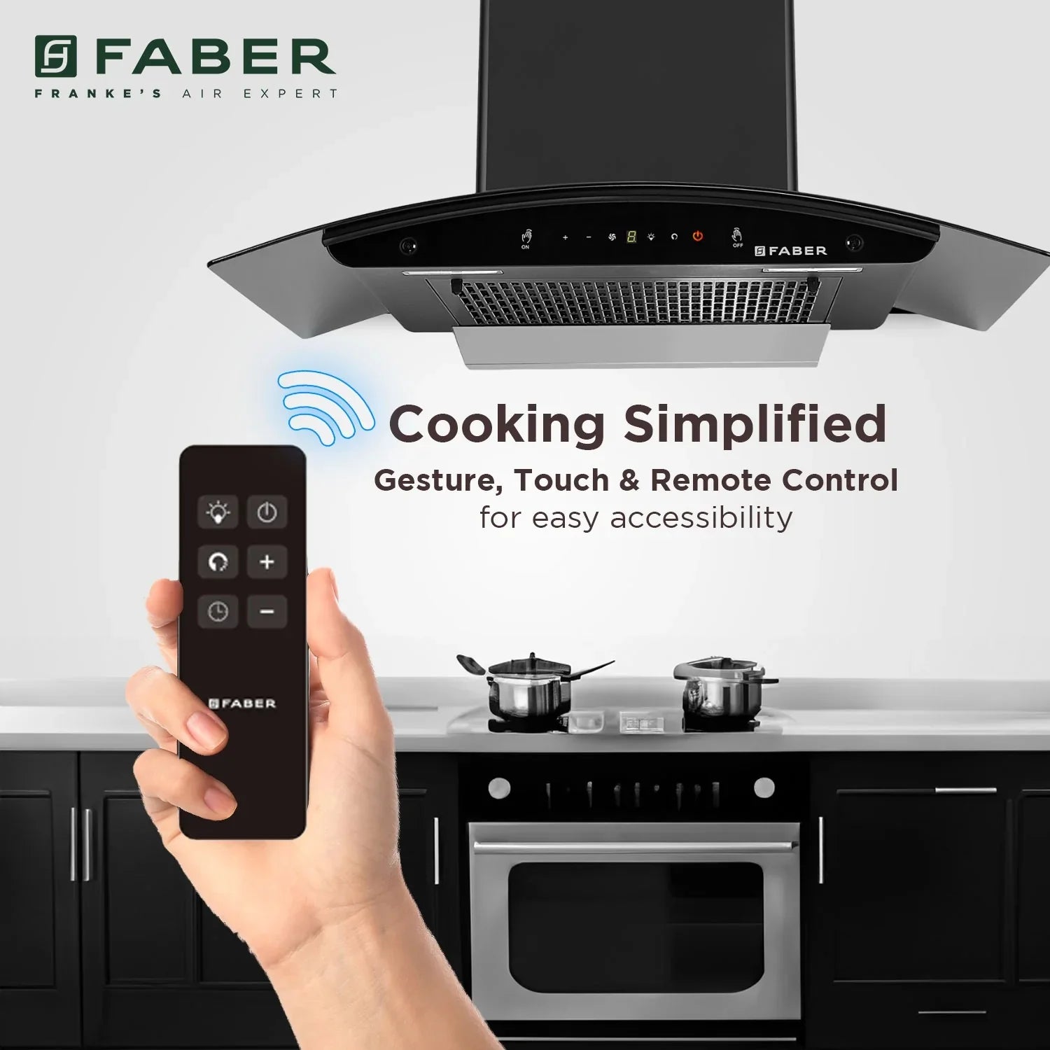 Faber 75cm Kitchen Chimney - AutoClean, Filterless, Mystic HC SC FL BK IN