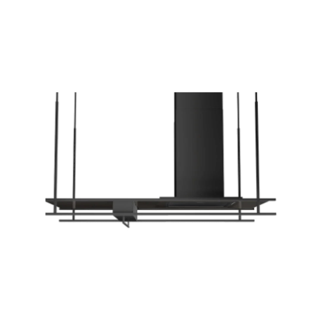 Blaupunkt Hettich SS Black Lacquered Island Hood 5DF 92760 140CM, Powerful Suction, Remote Multi Control