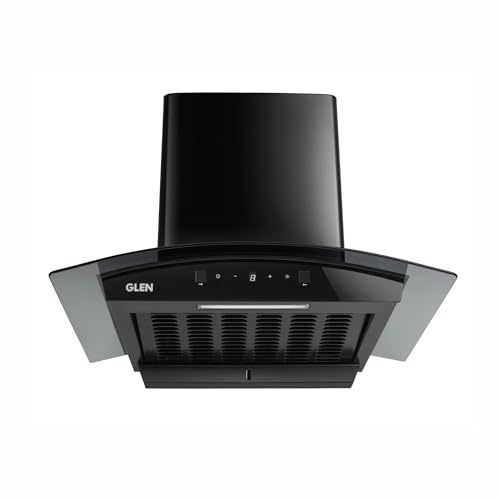 Glen Auto Clean Curved Glass Filter less Kitchen Chimney 76 cm, Motion Sensor control with Digital Display, 1200 m3/h (6058 DI BL AC)