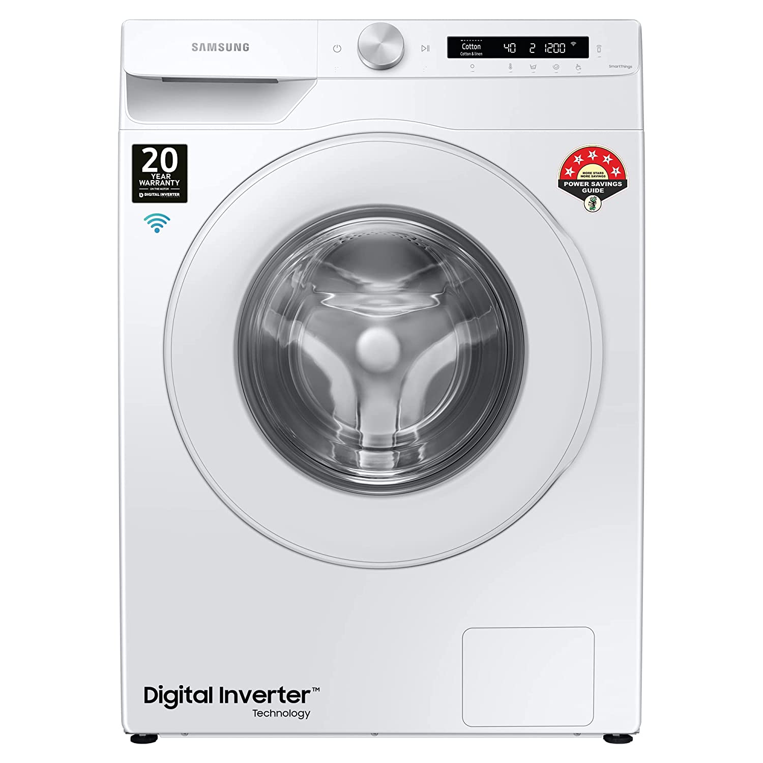 Samsung 7Kg WW70T502NTW1TL Front Loading Washing Machine 5 Star White