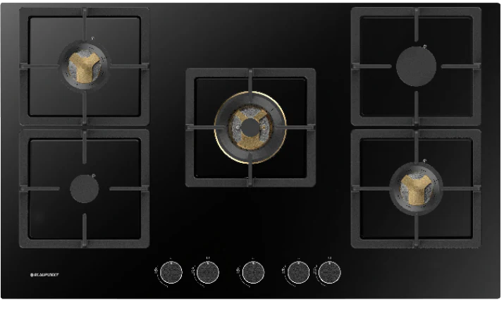 Blaupunkt 5GH85BB590 86cm Built-in Hob with 5 Full Brass Burners and Auto Ignition