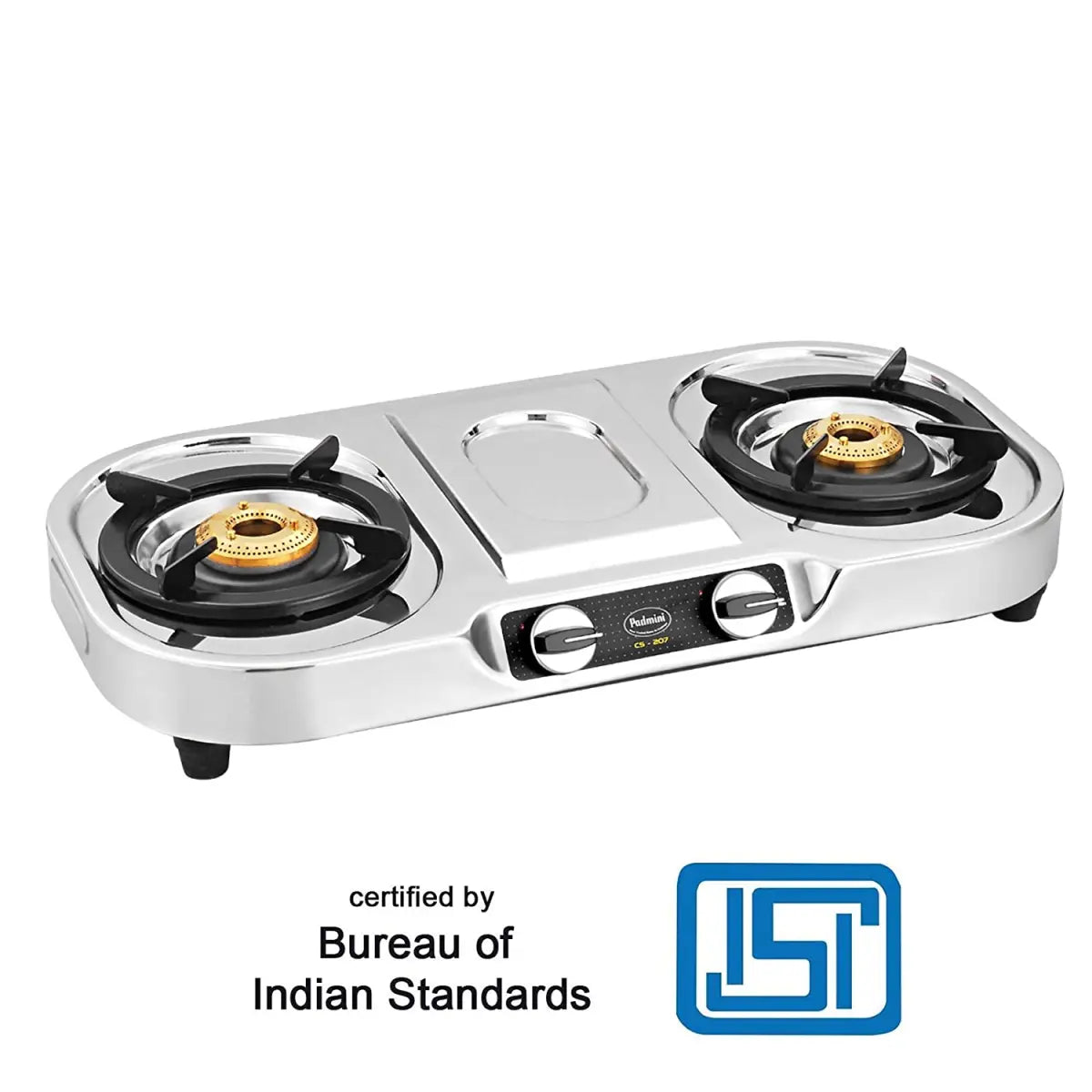 Padmini Gas Stove, 2 Burner, Silver (CS-207)