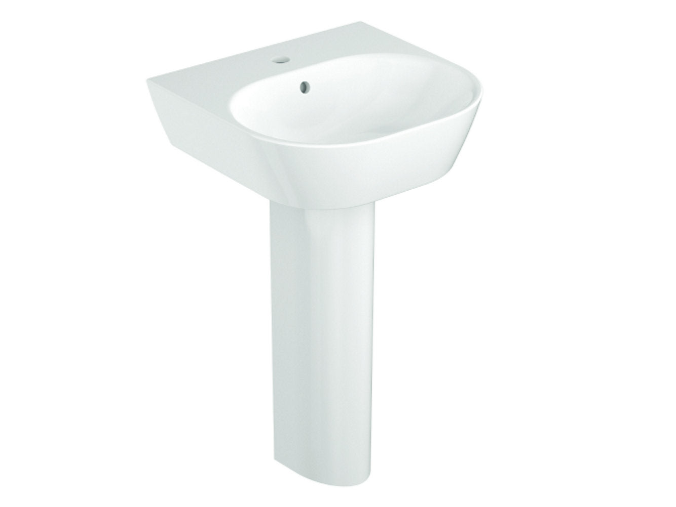kohler K-24562IN-0 484mm x 459mm square wall mount lavatory with full pedestal