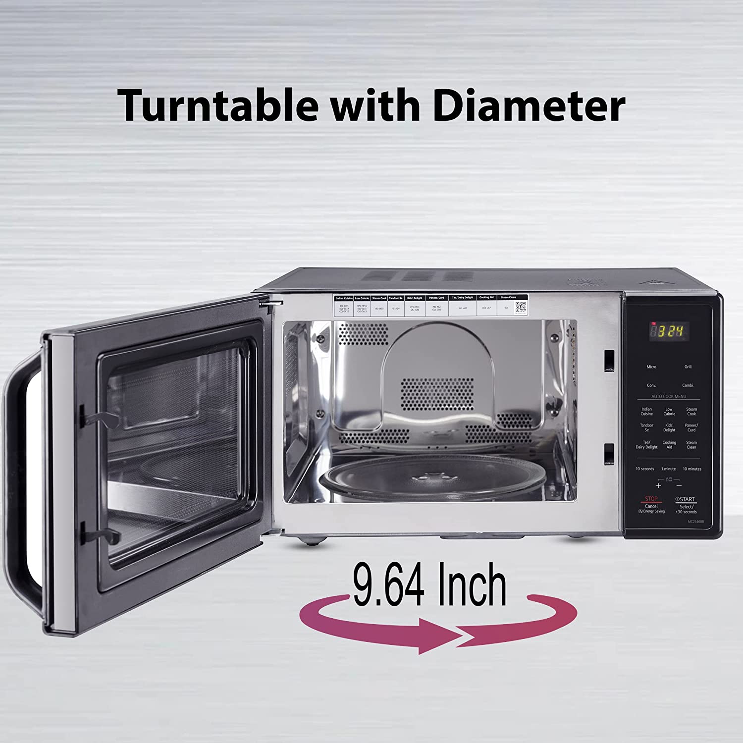 LG MC2146BR 21L Convection Microwave Oven: Black Diet Fry Feature