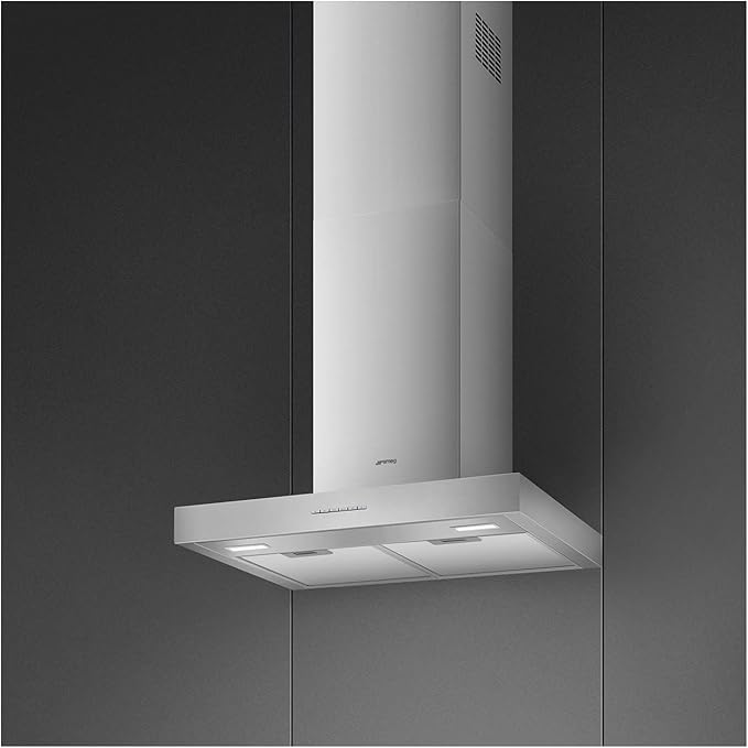Smeg Kbt600Xe, 60cm Flat Chimney Cooker Hood, Wall Decorative Hood, 60 cm Stainless Steel - 1 Year Warranty
