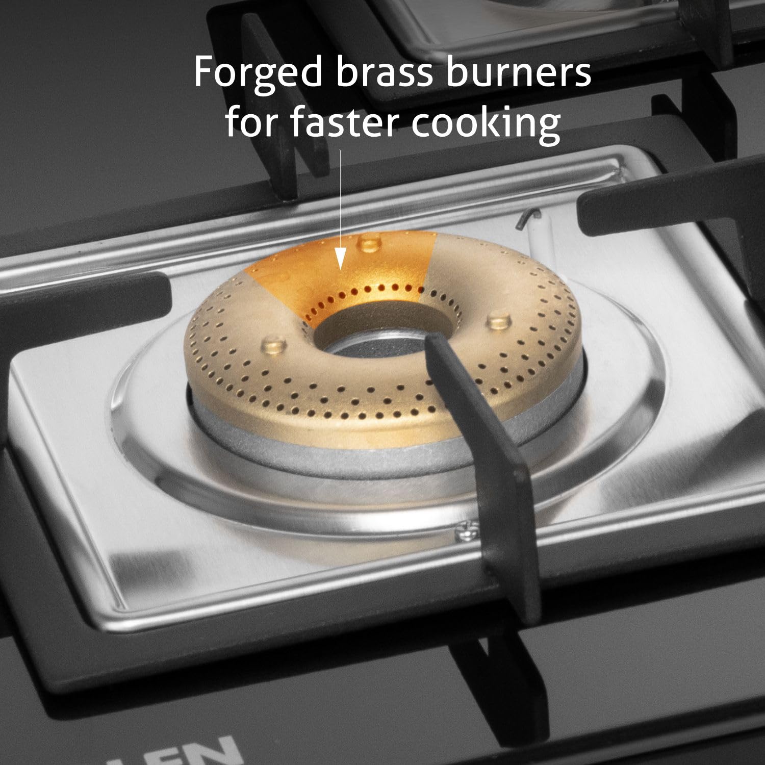 Glen 3 & 4 Burner Ultra Slim Free Standing Hob | 8 MM Toughened Glass | Black |Forged brass burners |Warranty 2 Years Standard & 5 Years Glass (4 Burner)