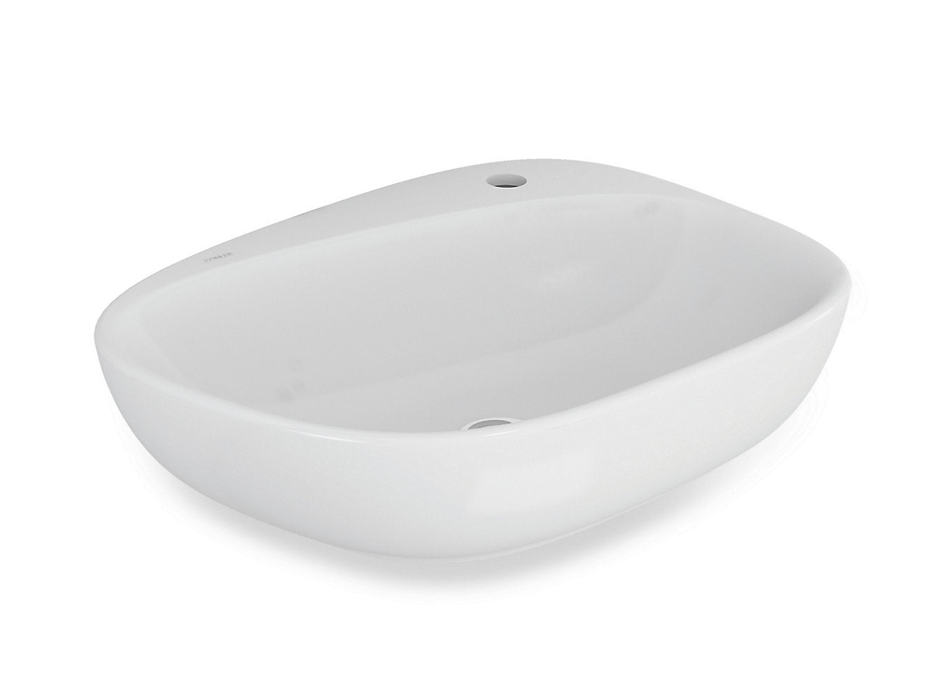 kohler K-76600IN-0 568mm vessel basin with single faucet hole in white